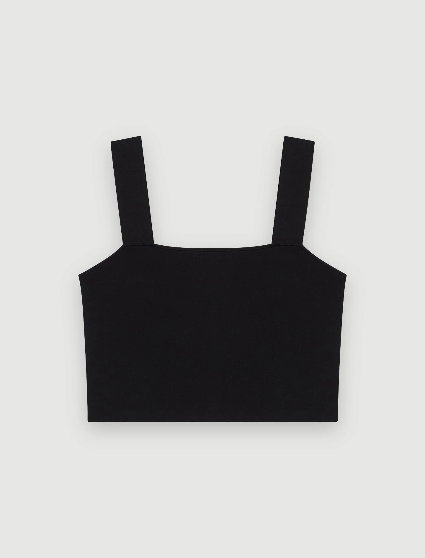 Knitted crop top with straps Black - Image 6