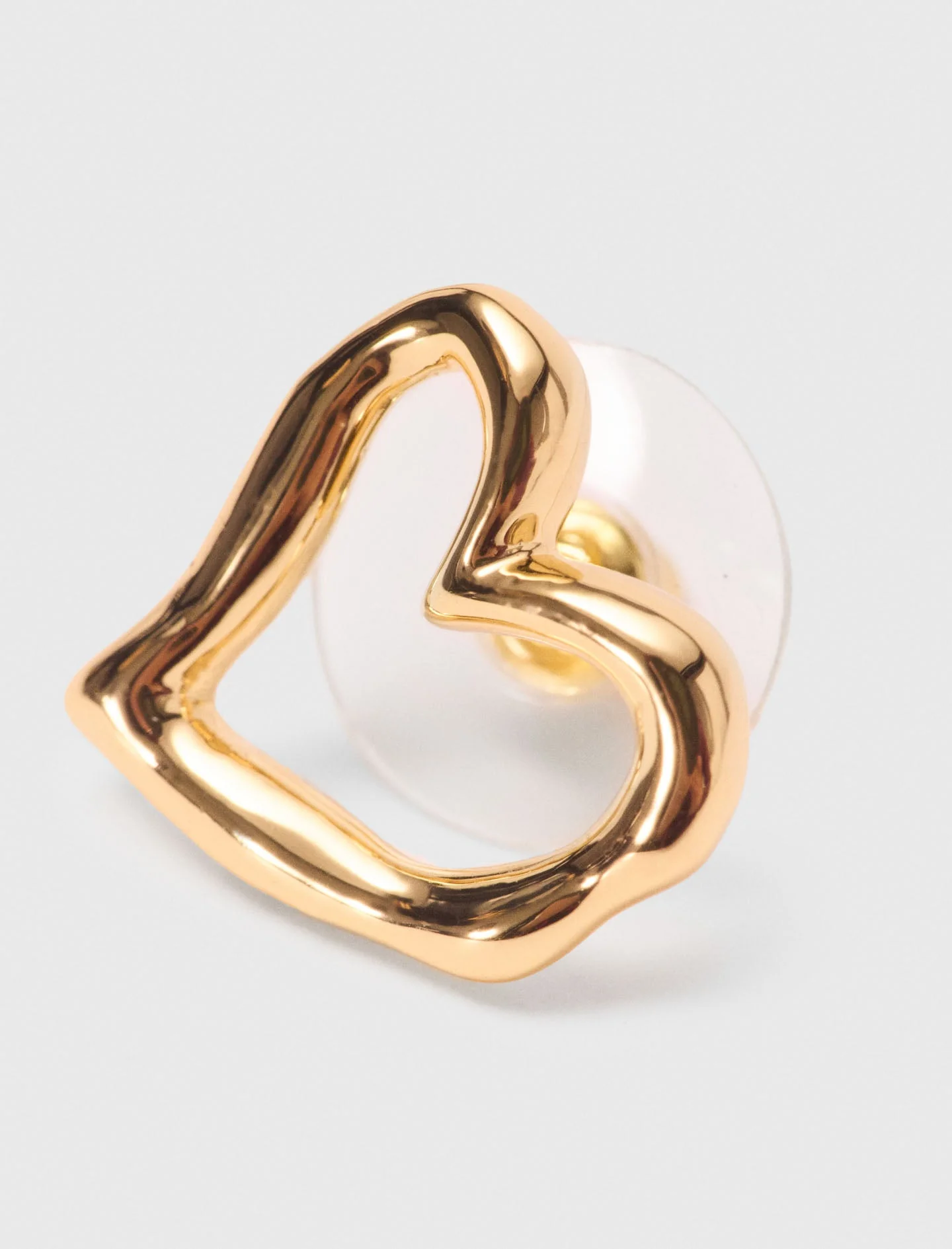 Asymmetric heart earrings Light Gold - Image 4