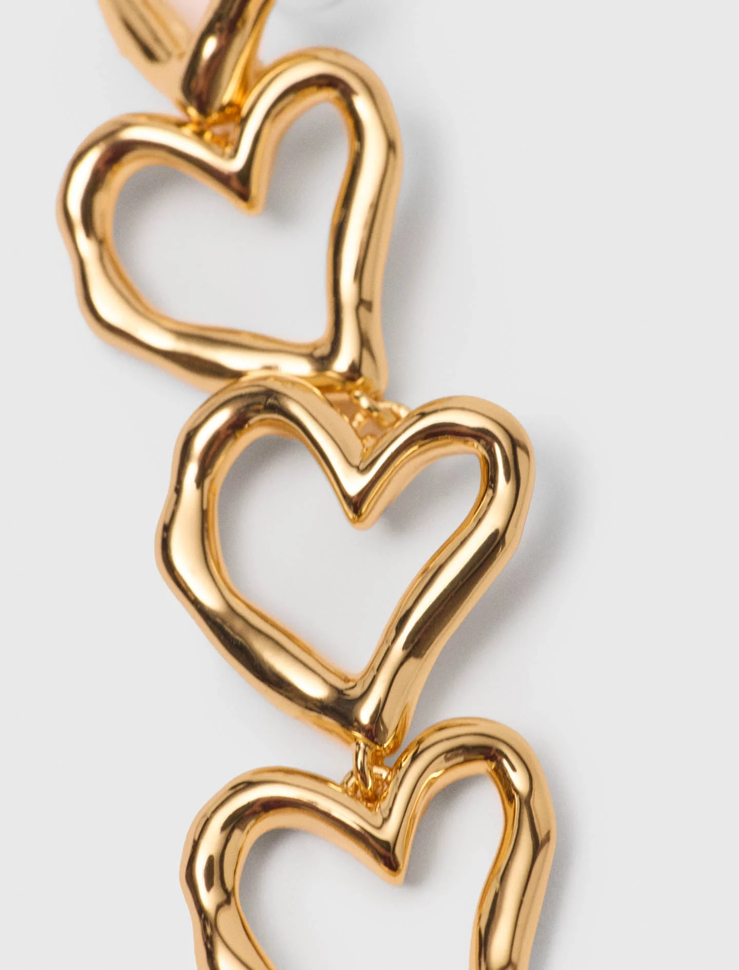 Asymmetric heart earrings Light Gold - Image 5