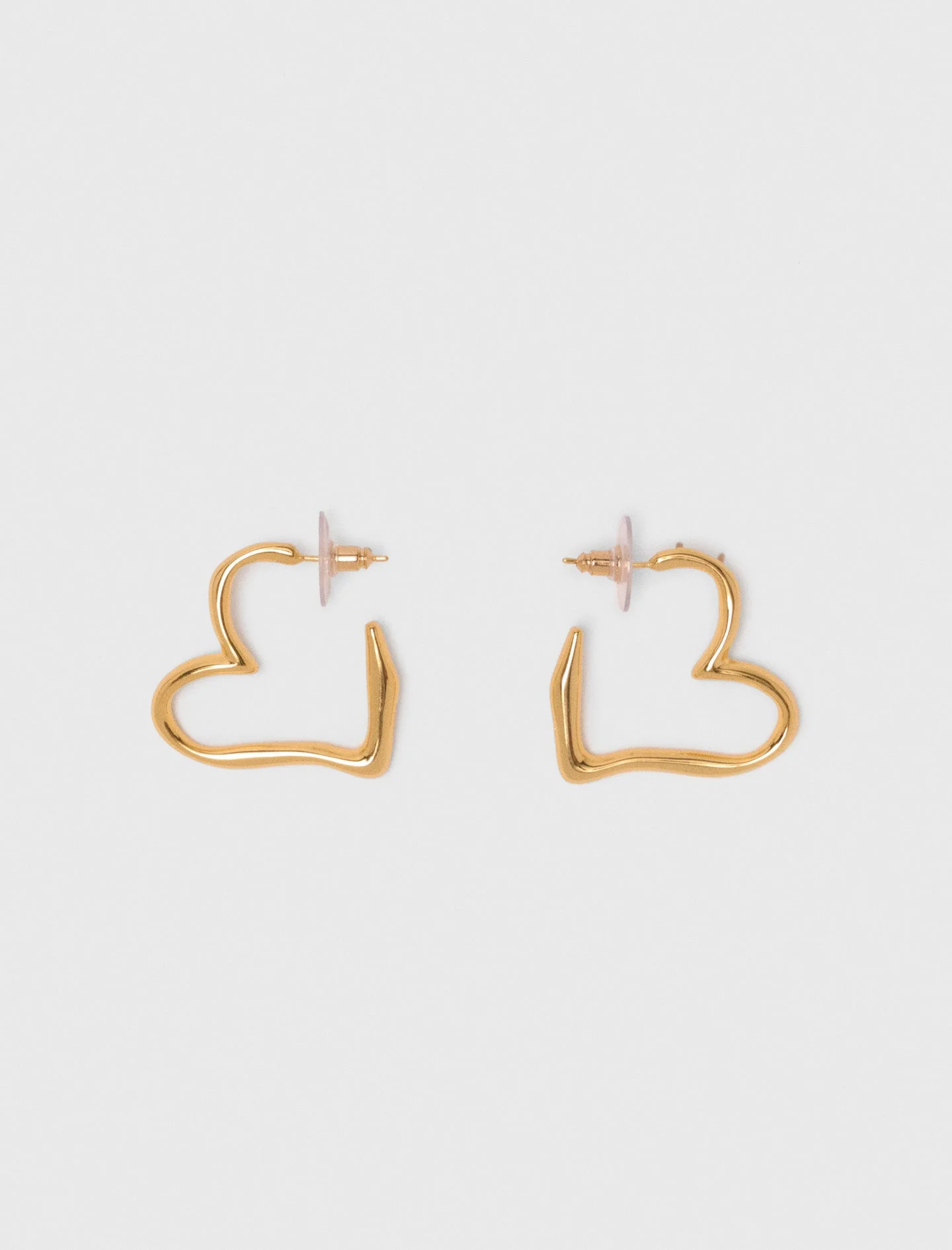 Gold-plated heart hoop earrings Light Gold - Image 5