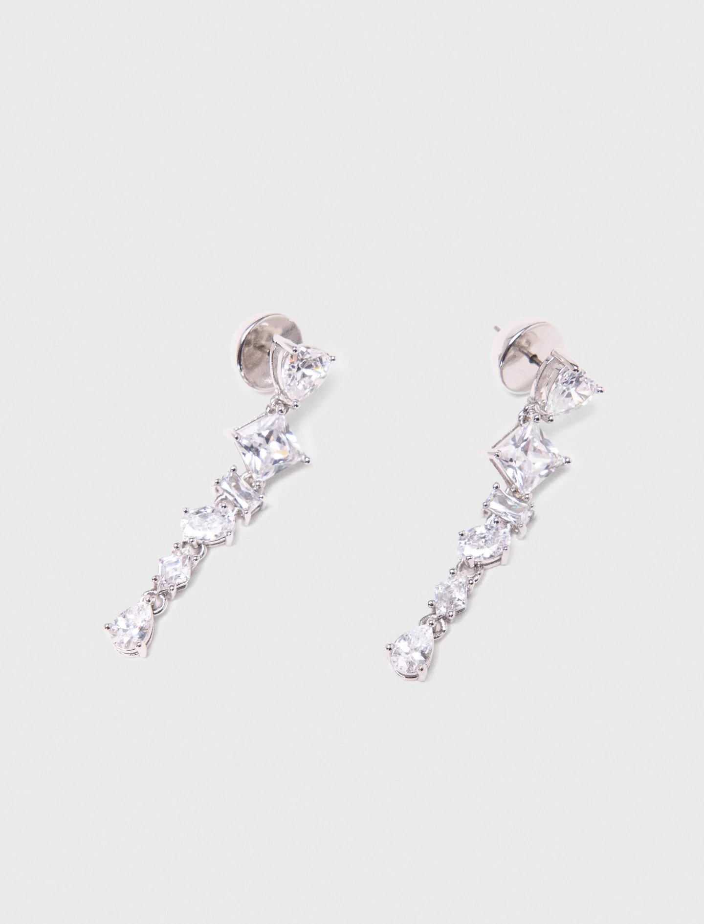 Rhinestone heart earrings Crystal - Image 3