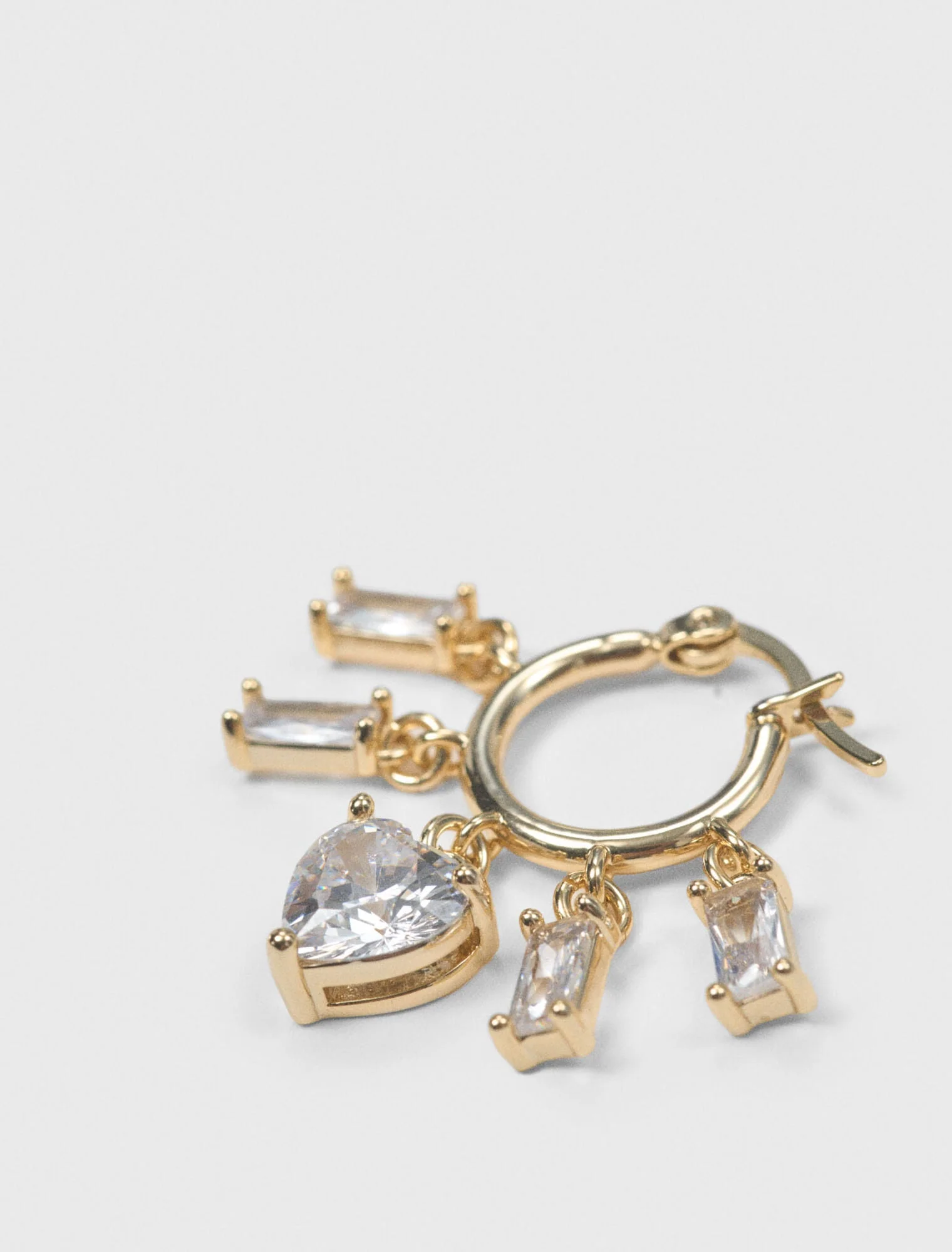 Gold-Tone Rhinestone Hoops Gold - Image 3