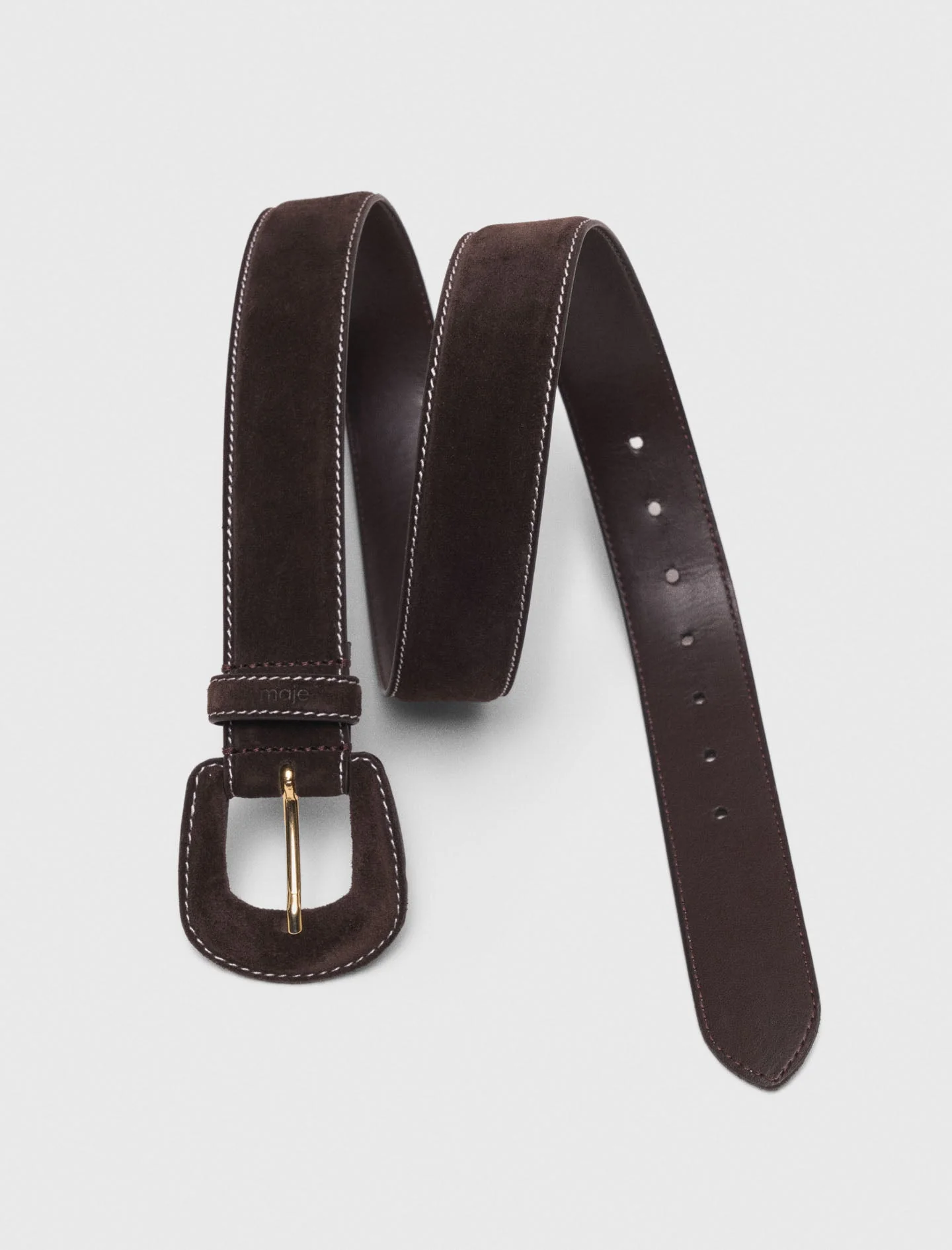 Suede belt Dark Brown - Image 5