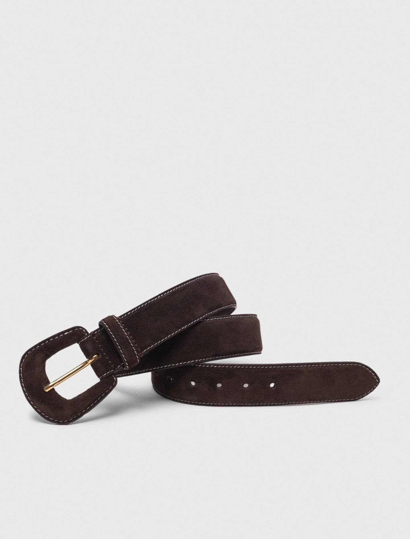 Suede belt Dark Brown - Image 6