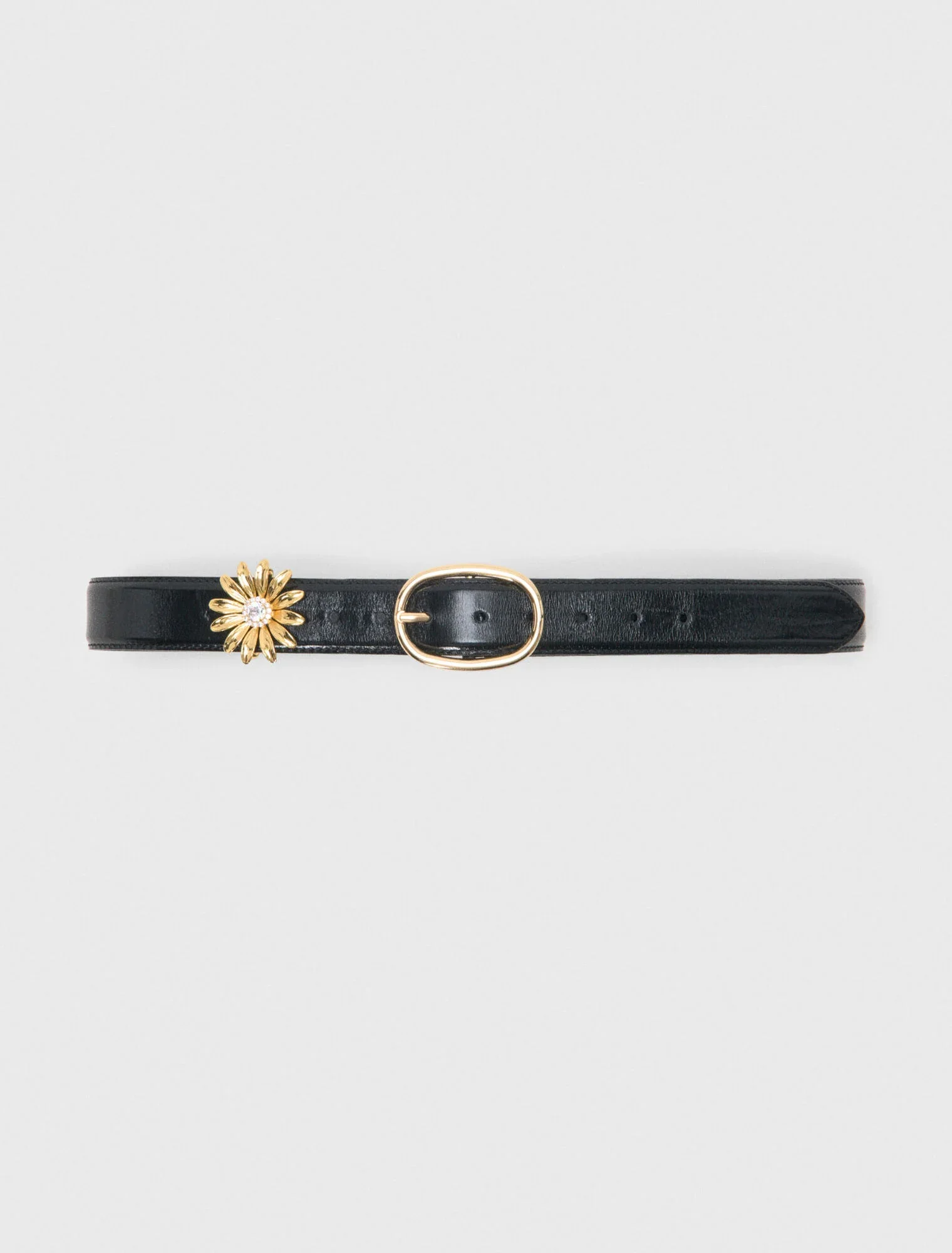 Leather Belt With Removable Jewel Black - Image 8