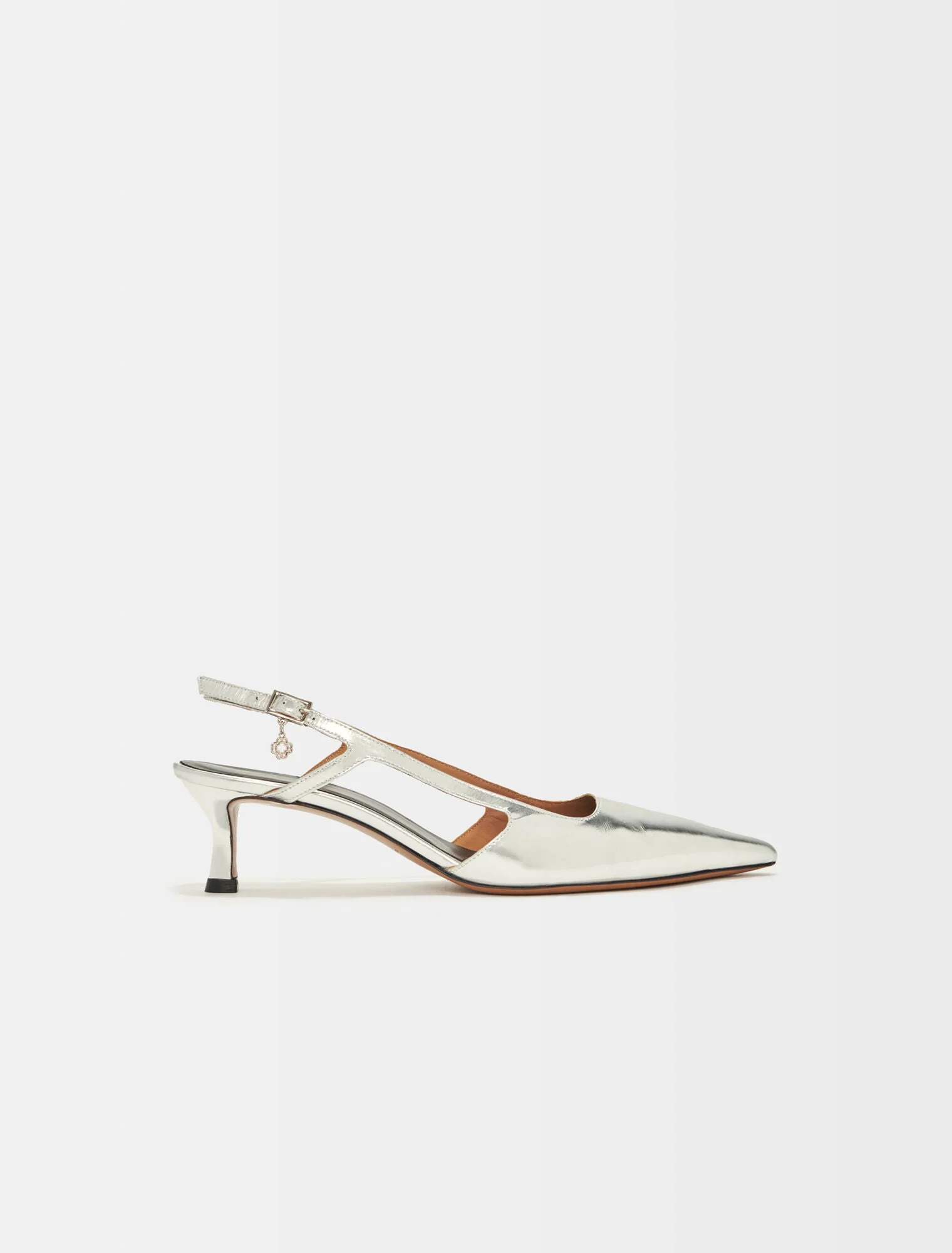 Silver leather strappy heels Silver - Image 6