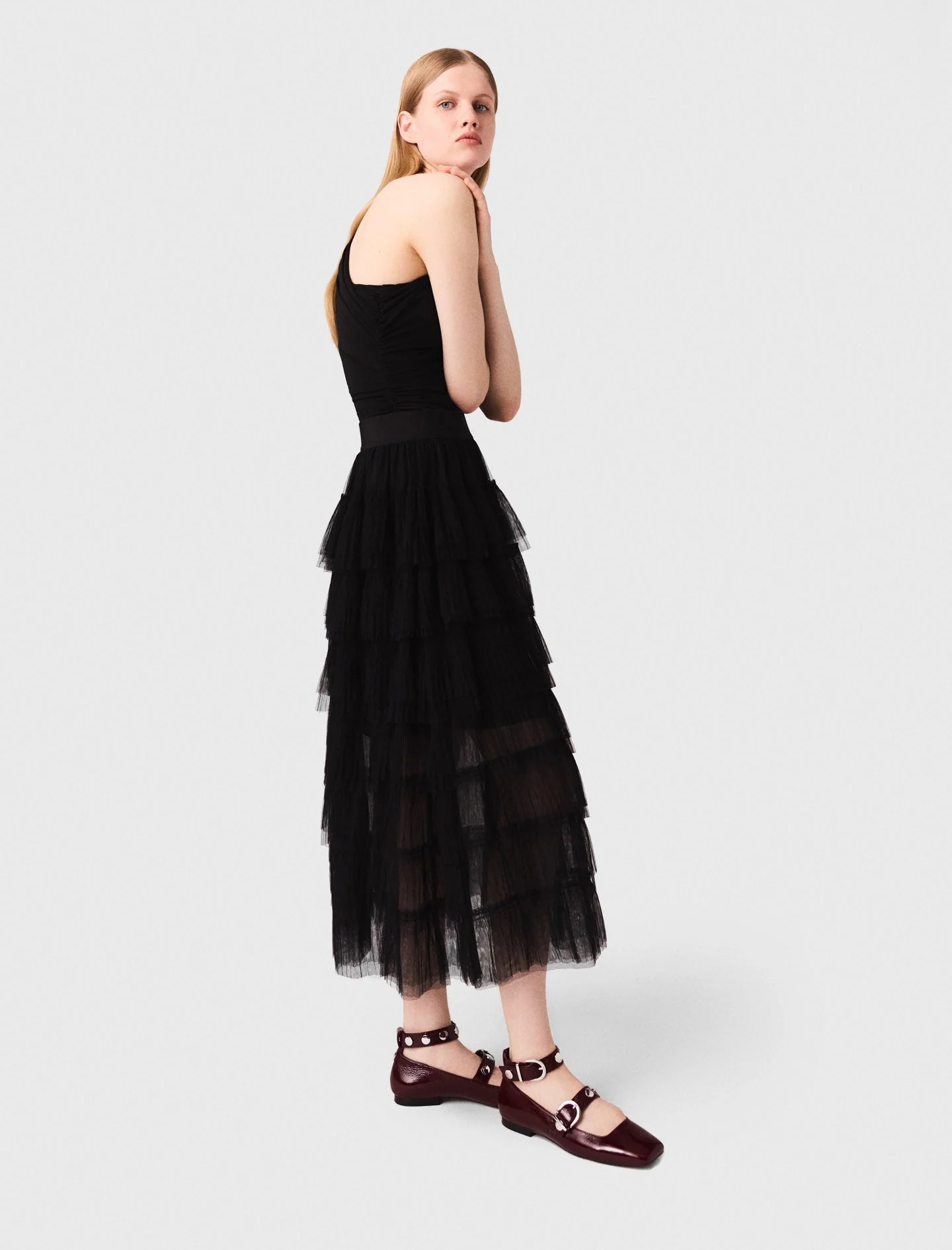 Leather babies with studs Burgundy - Image 3