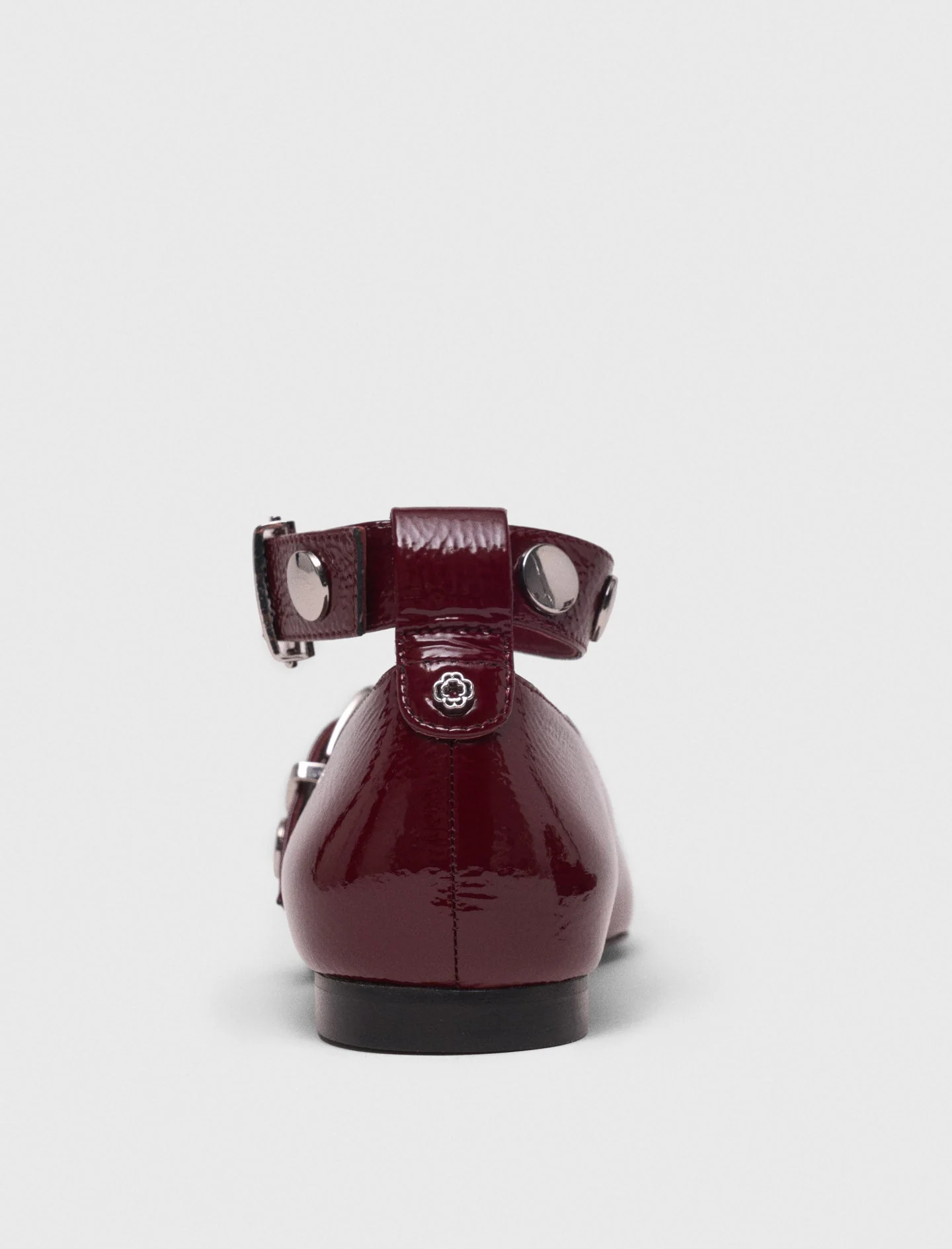 Leather babies with studs Burgundy - Image 4