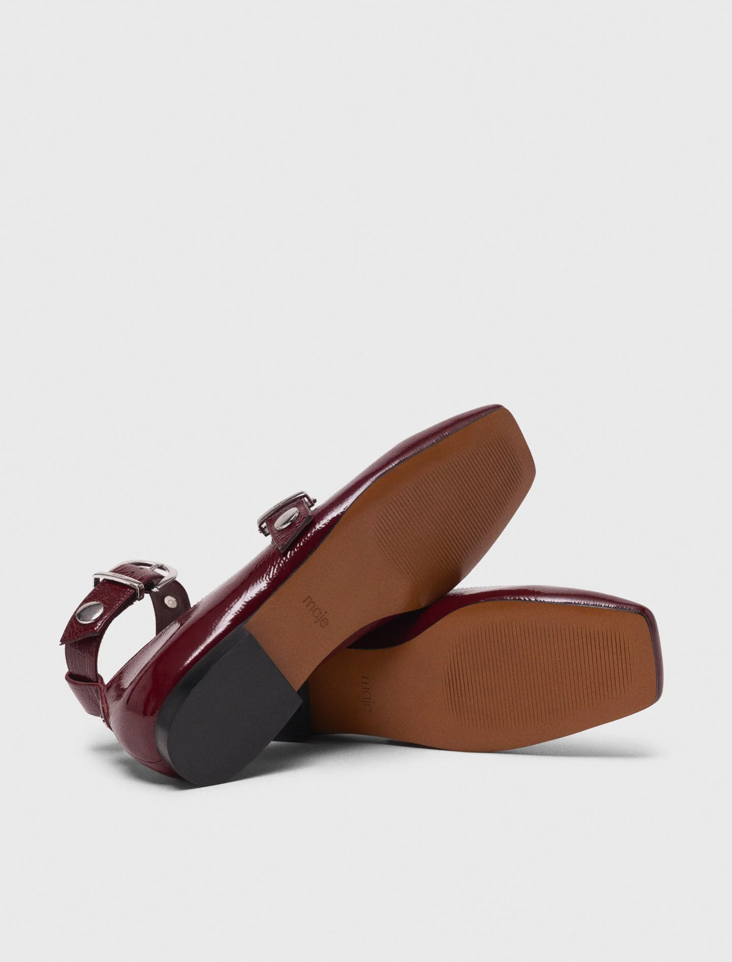 Leather babies with studs Burgundy - Image 5