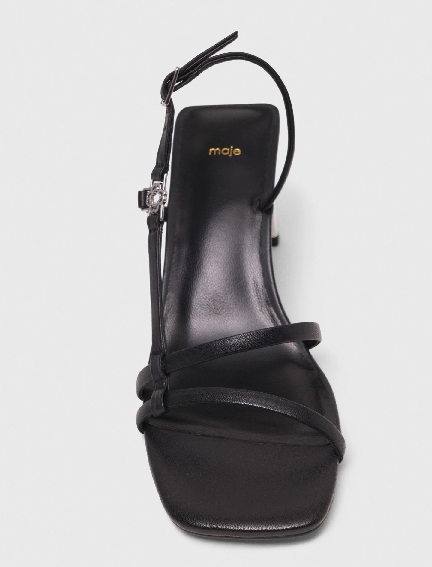 Strappy sandals with metallic heel Black - Image 3