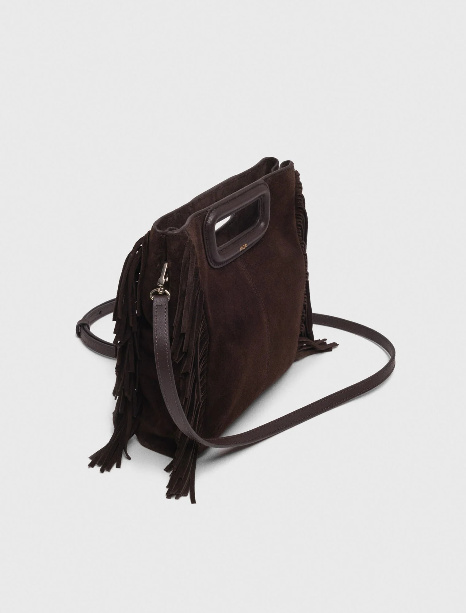 M bag in suede leather Dark Brown - Image 3