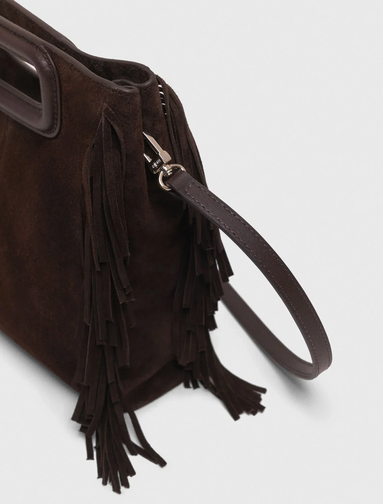M bag in suede leather Dark Brown - Image 4