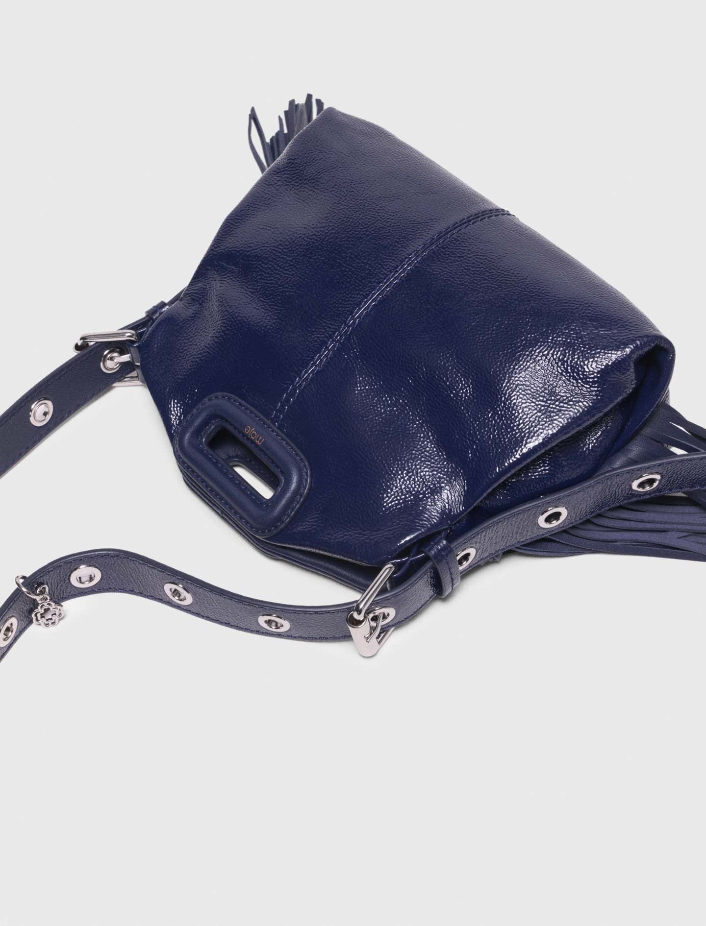 Naplak Leather Miss M Mini Bag Navy - Image 4
