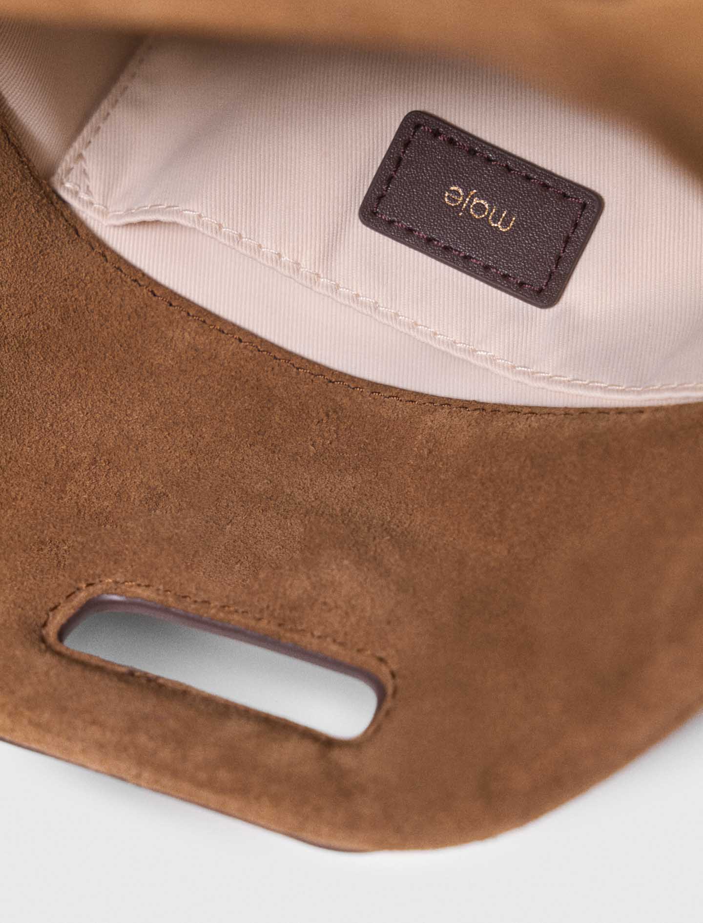 Leather And Suede Miss M Mini Bag Camel/Brown - Image 3