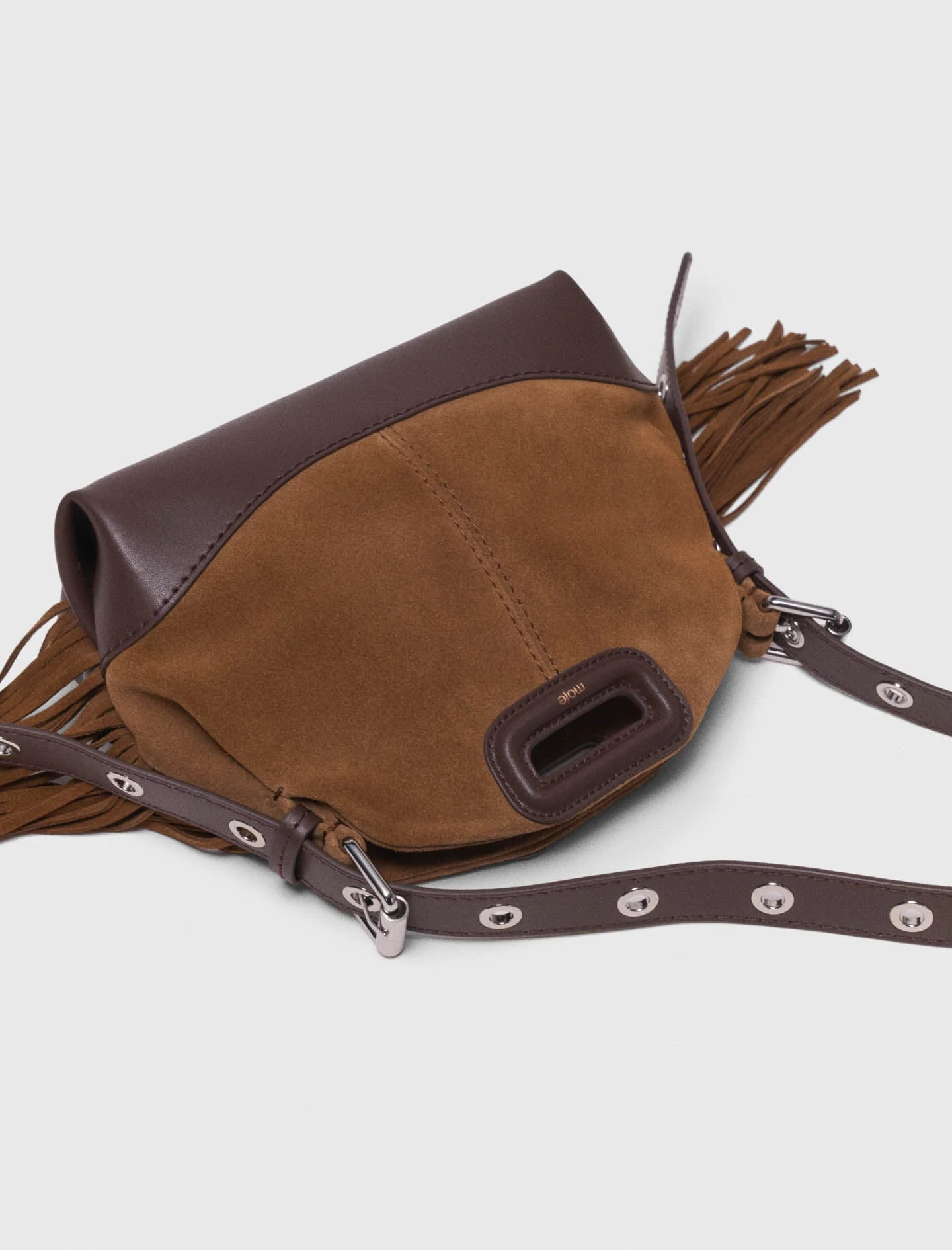 Leather And Suede Miss M Mini Bag Camel/Brown - Image 4