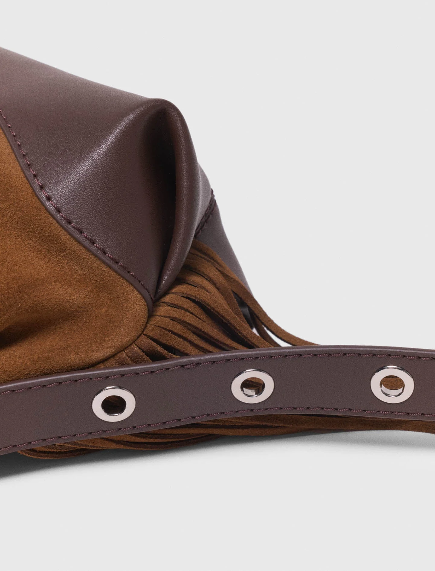 Leather And Suede Miss M Mini Bag Camel/Brown - Image 5