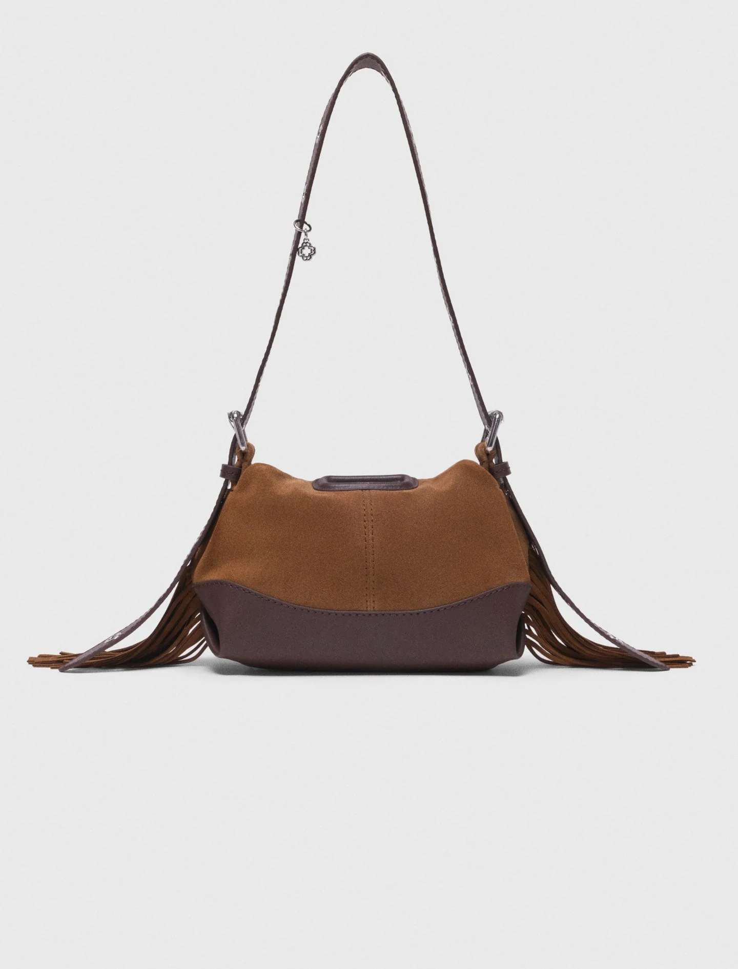 Leather And Suede Miss M Mini Bag Camel/Brown - Image 6
