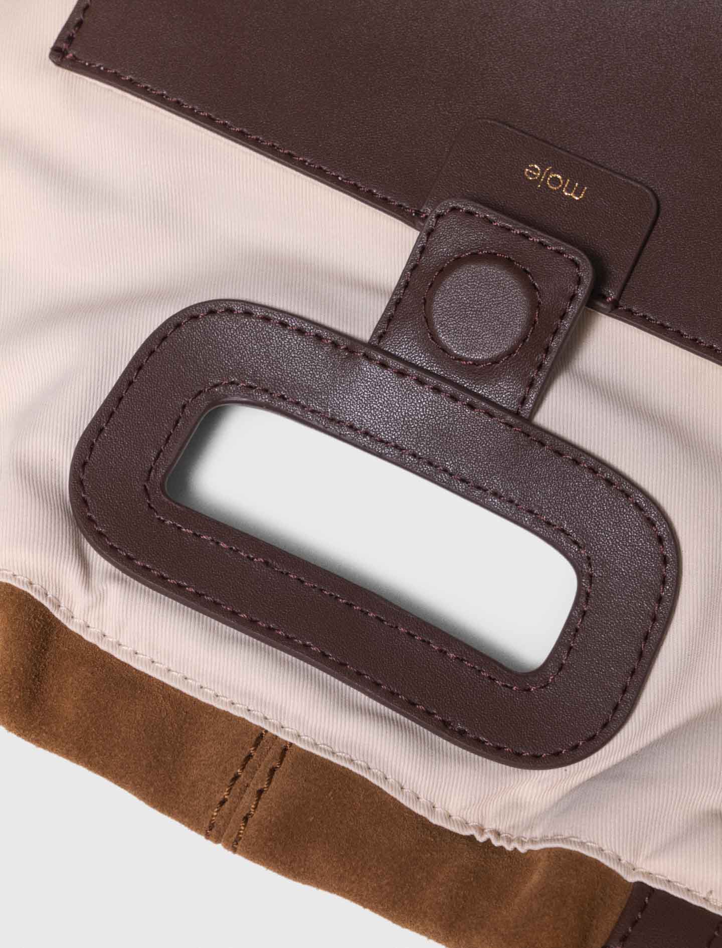 Leather And Suede M Tote Bag Camel/Brown - Image 3