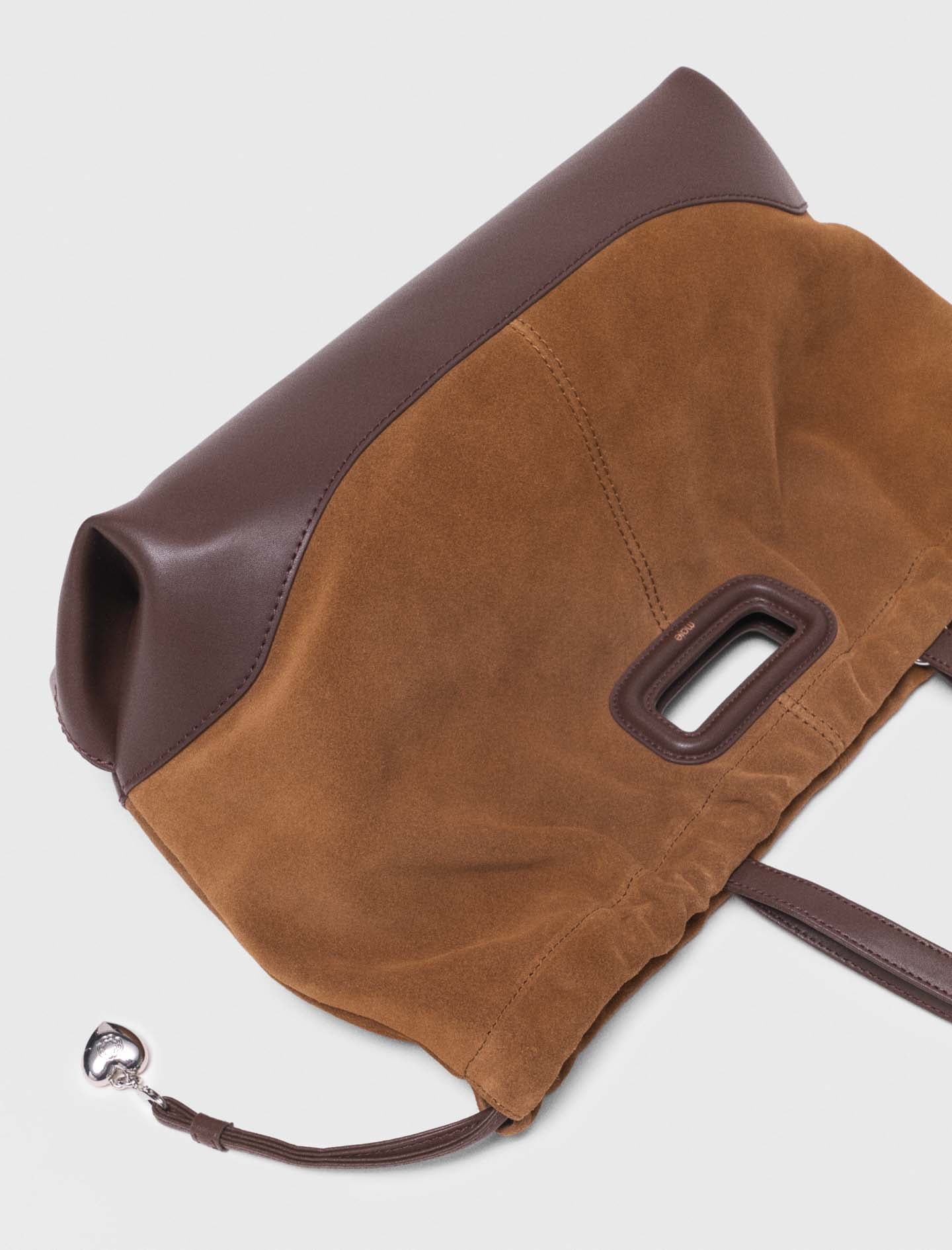 Leather And Suede M Tote Bag Camel/Brown - Image 6