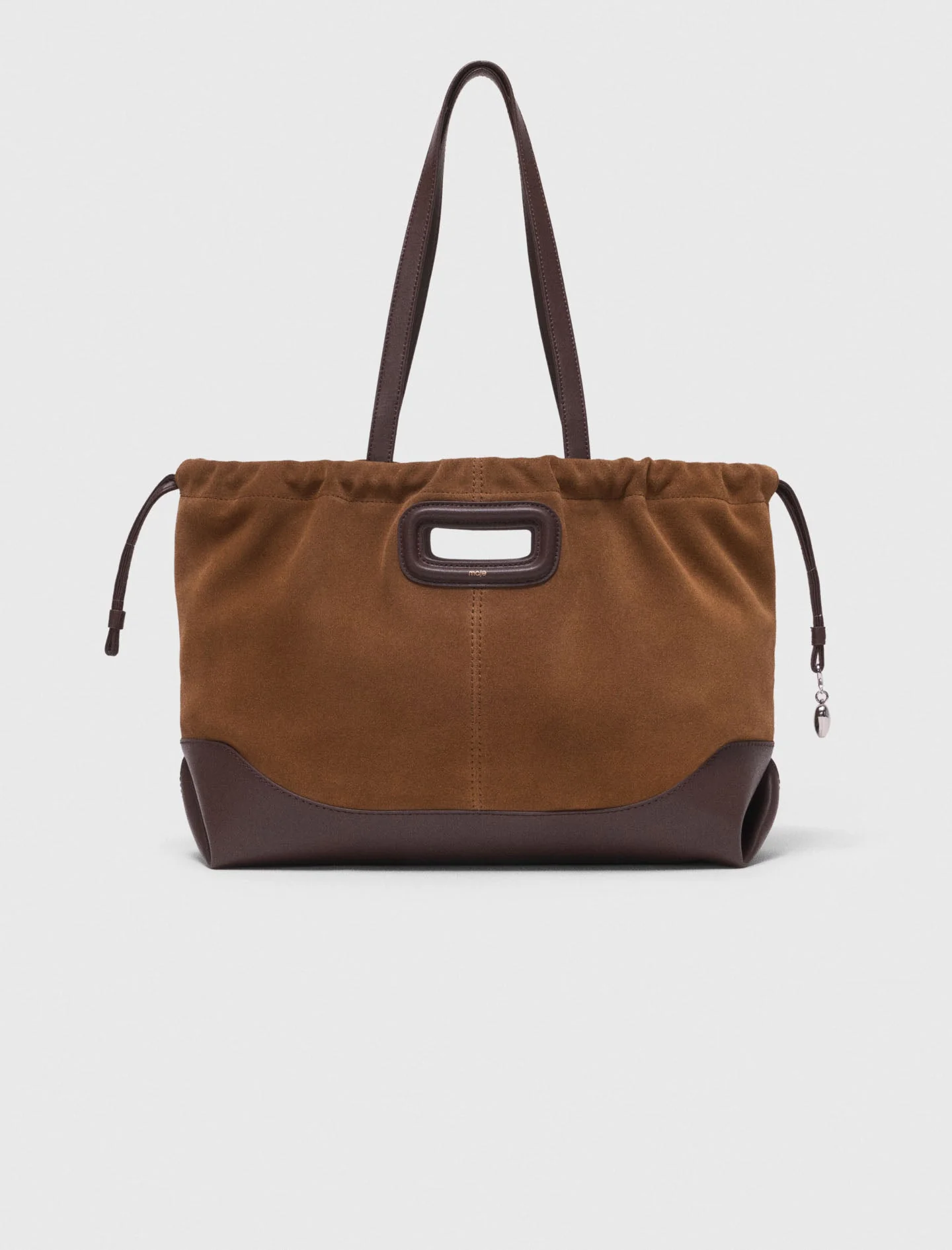 Leather And Suede M Tote Bag Camel/Brown - Image 7