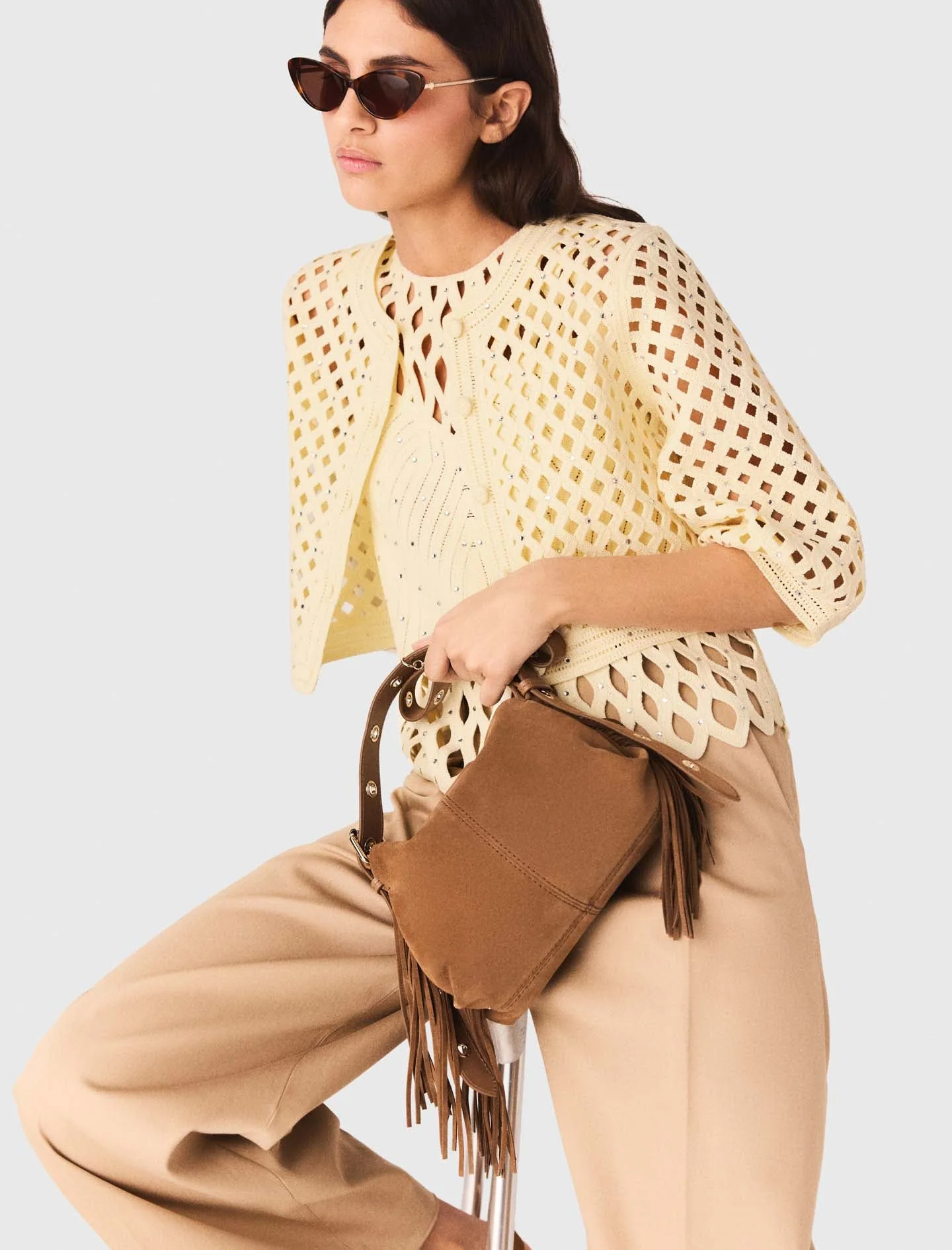 Rhinestone crochet cardigan - Image 5