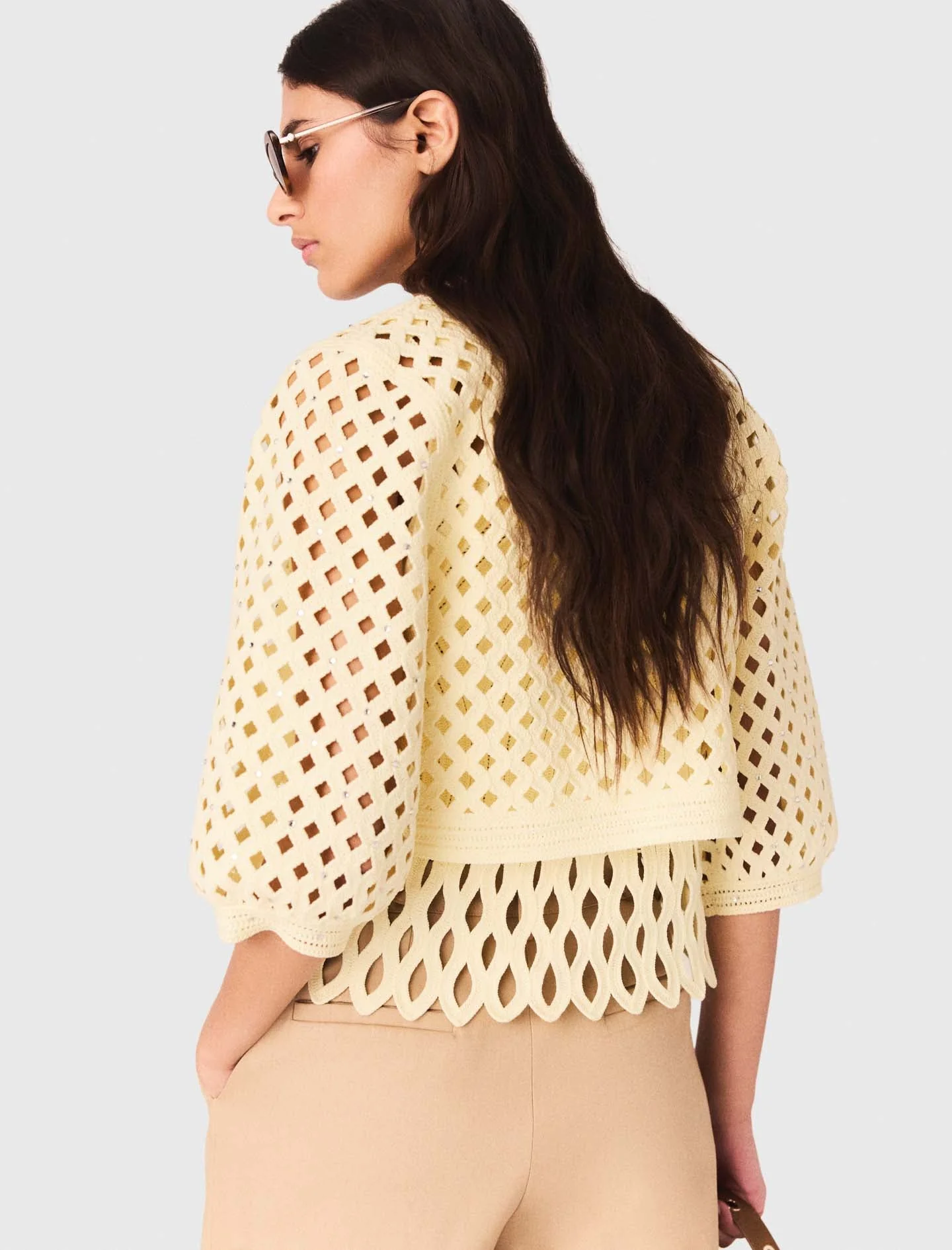 Rhinestone crochet cardigan - Image 6