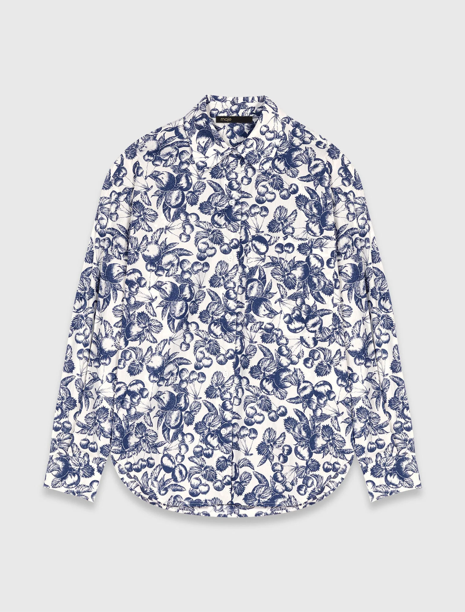 Blue Fruits Print Long printed shirt Blue Fruits Print - Image 6