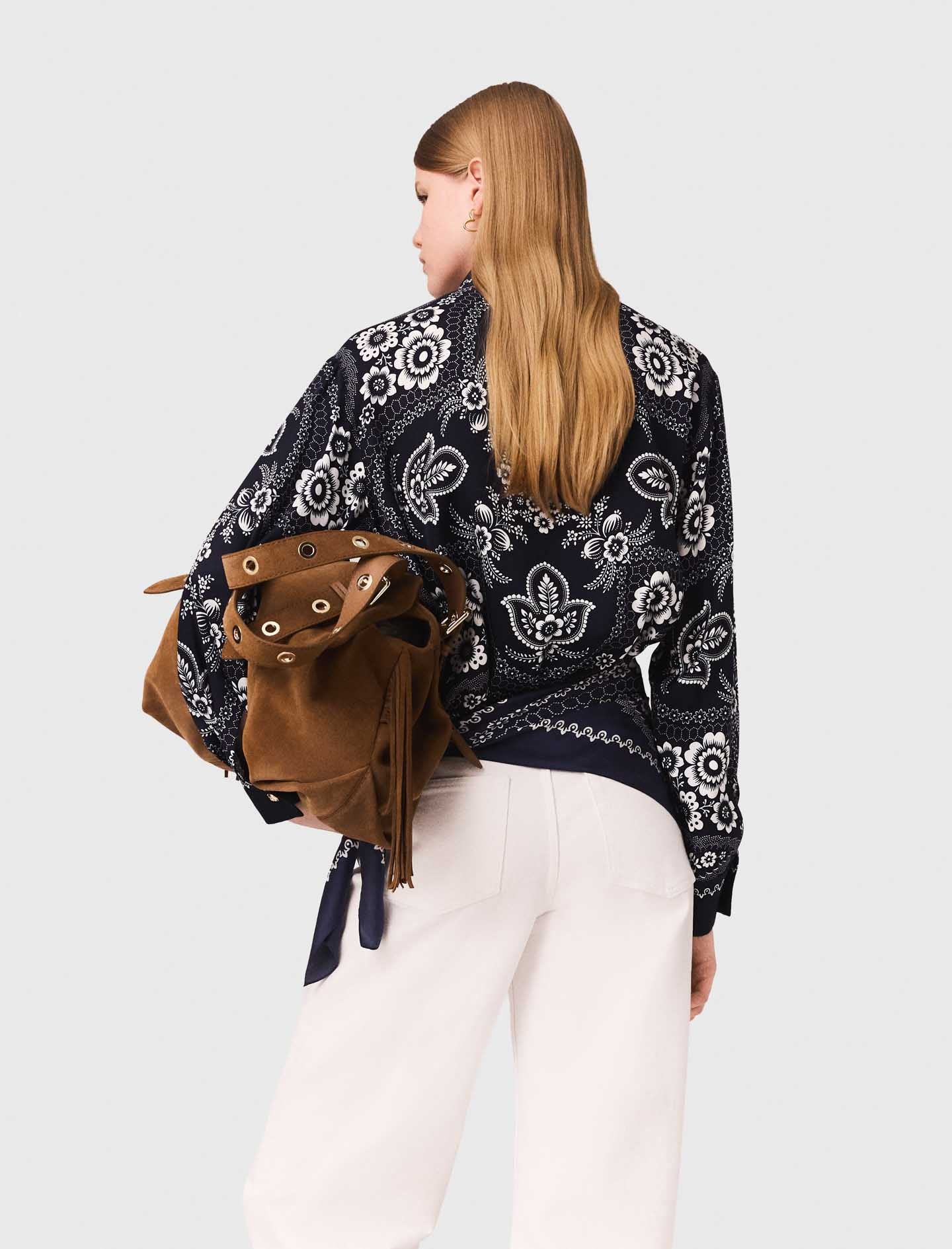 Flowing printed shirt Navy Bandana Print - Image 3