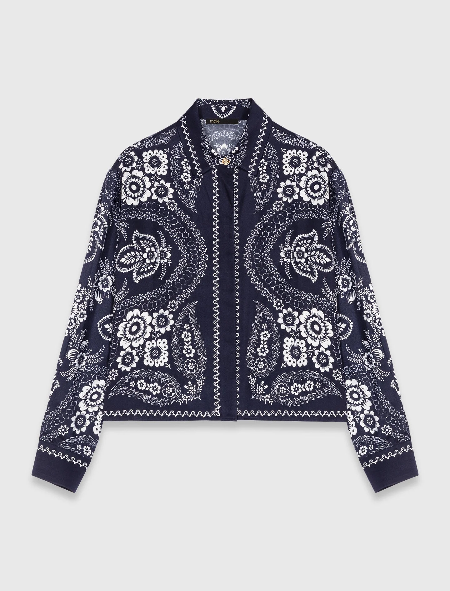 Flowing printed shirt Navy Bandana Print - Image 7