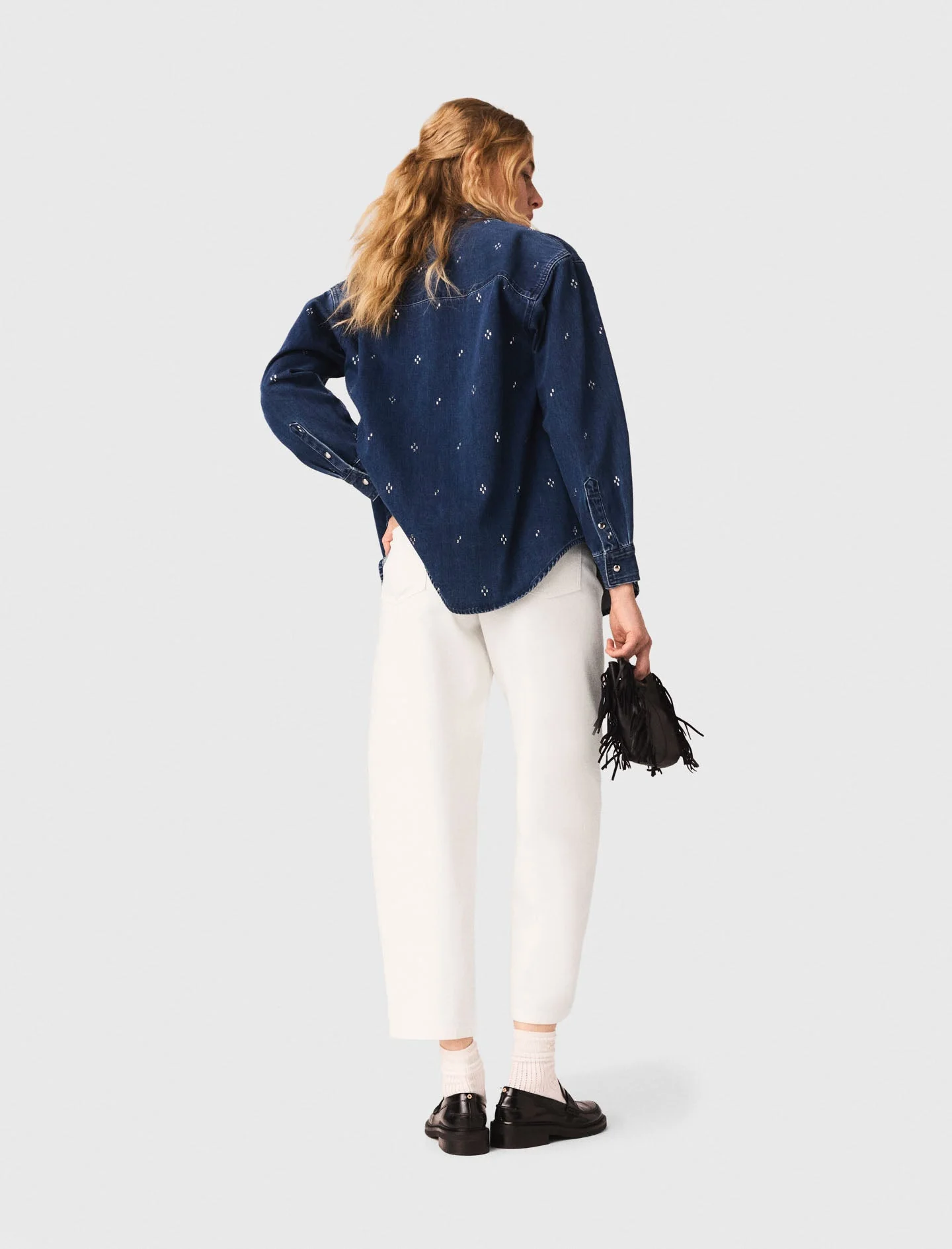 Rhinestone denim shirt - Image 5