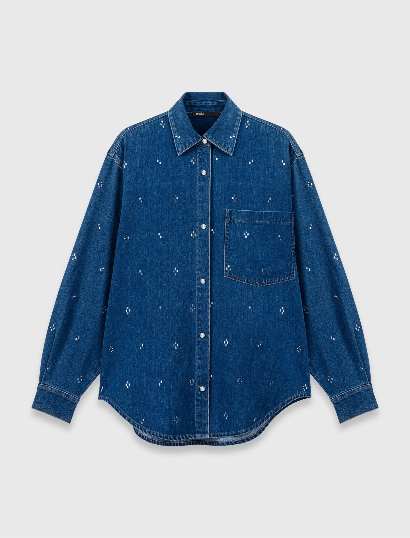 Rhinestone denim shirt - Image 7