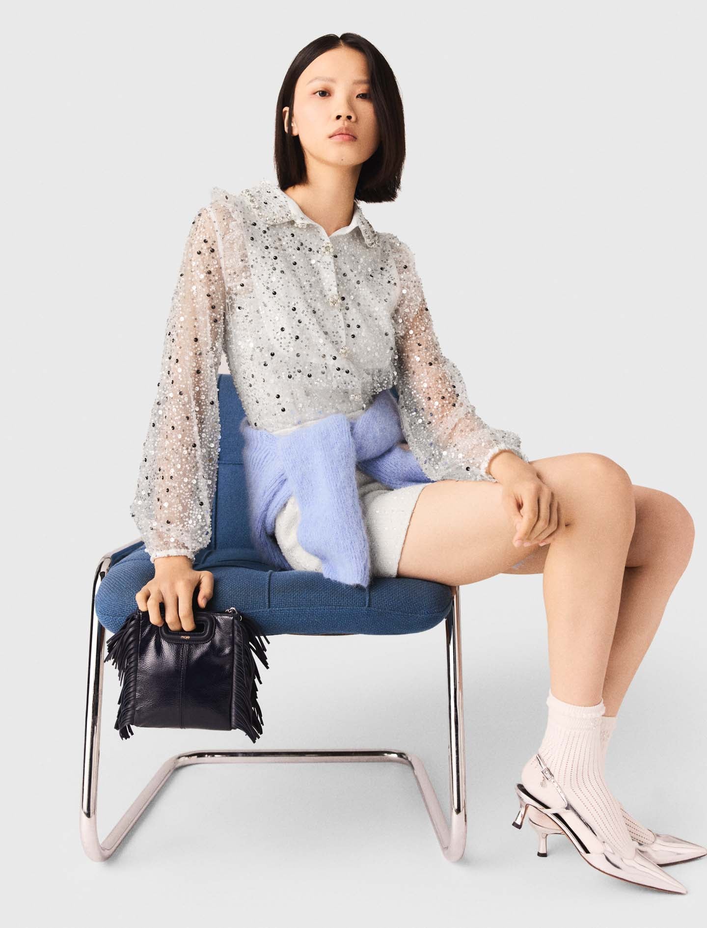 Tweed Playsuit Ecru - Image 3