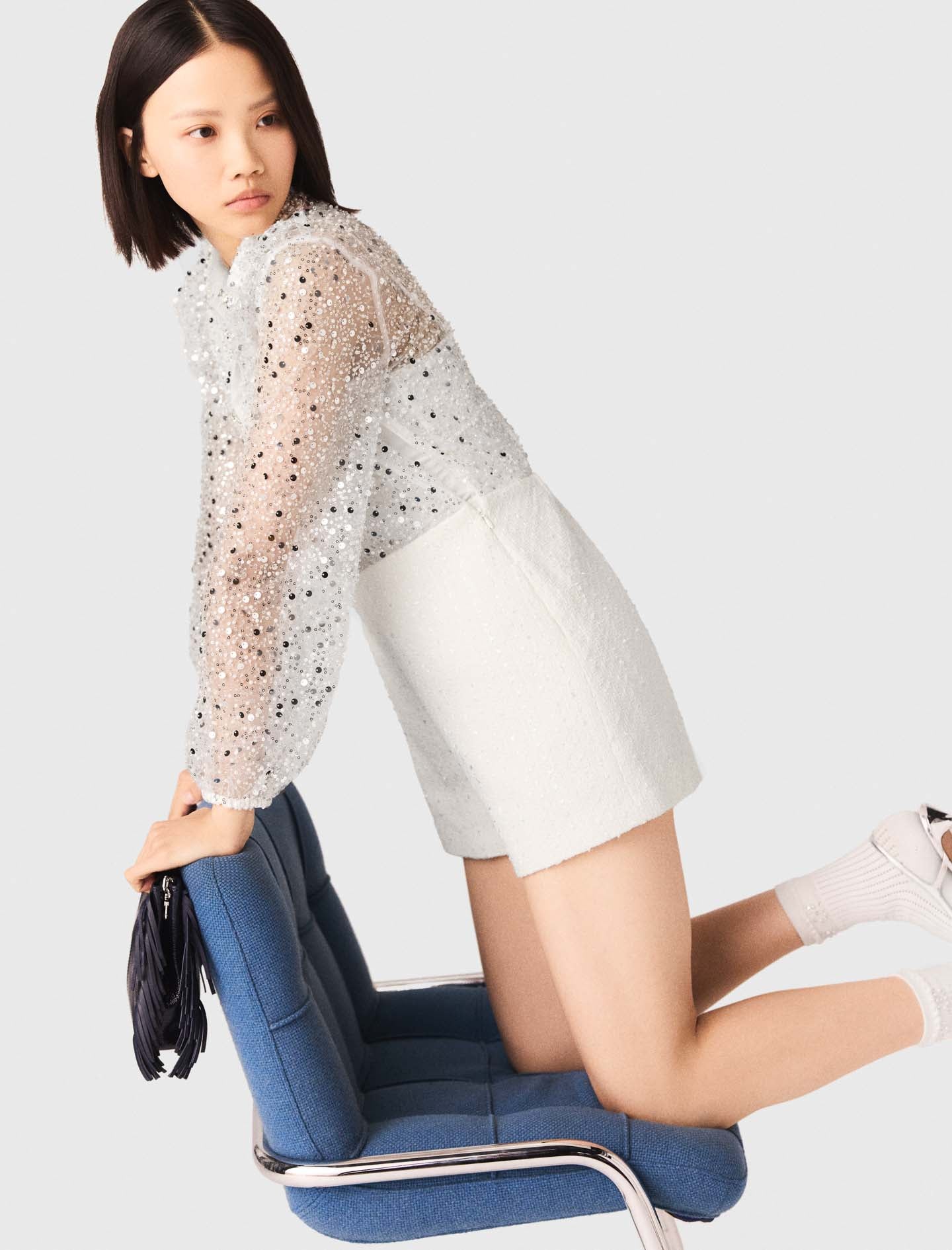 Tweed Playsuit Ecru - Image 5