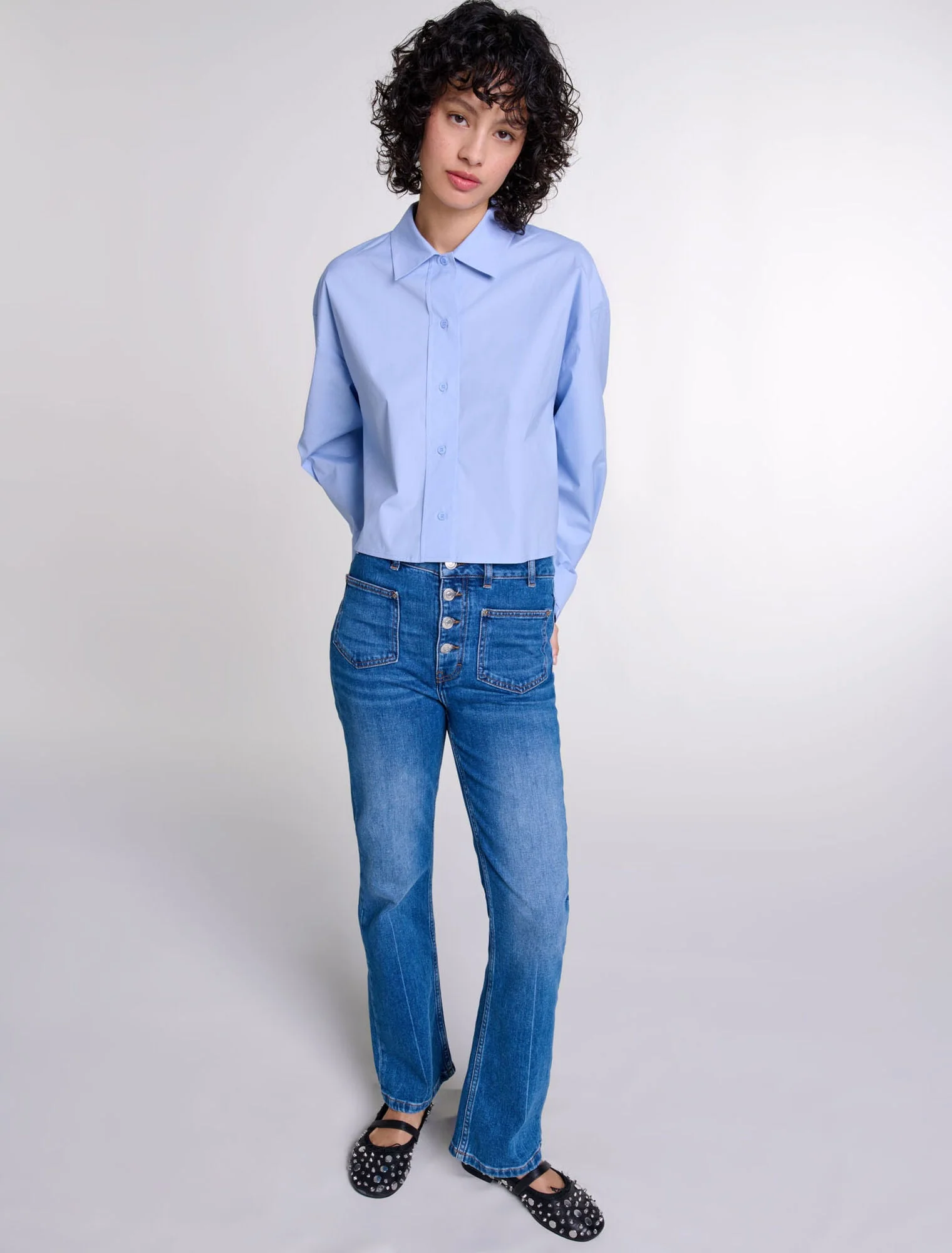 Denim jeans with pockets Blue - Image 4