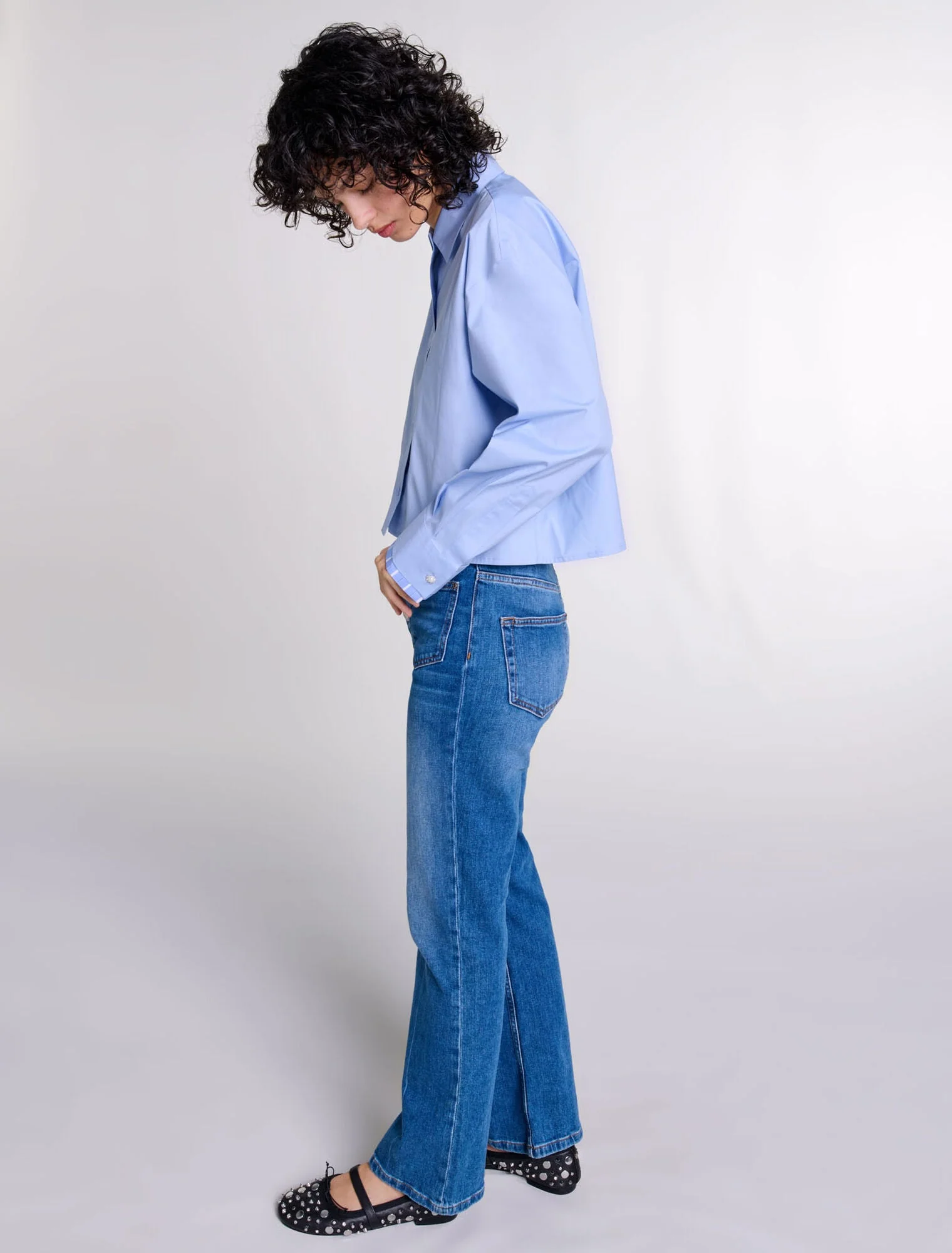 Denim jeans with pockets Blue - Image 5