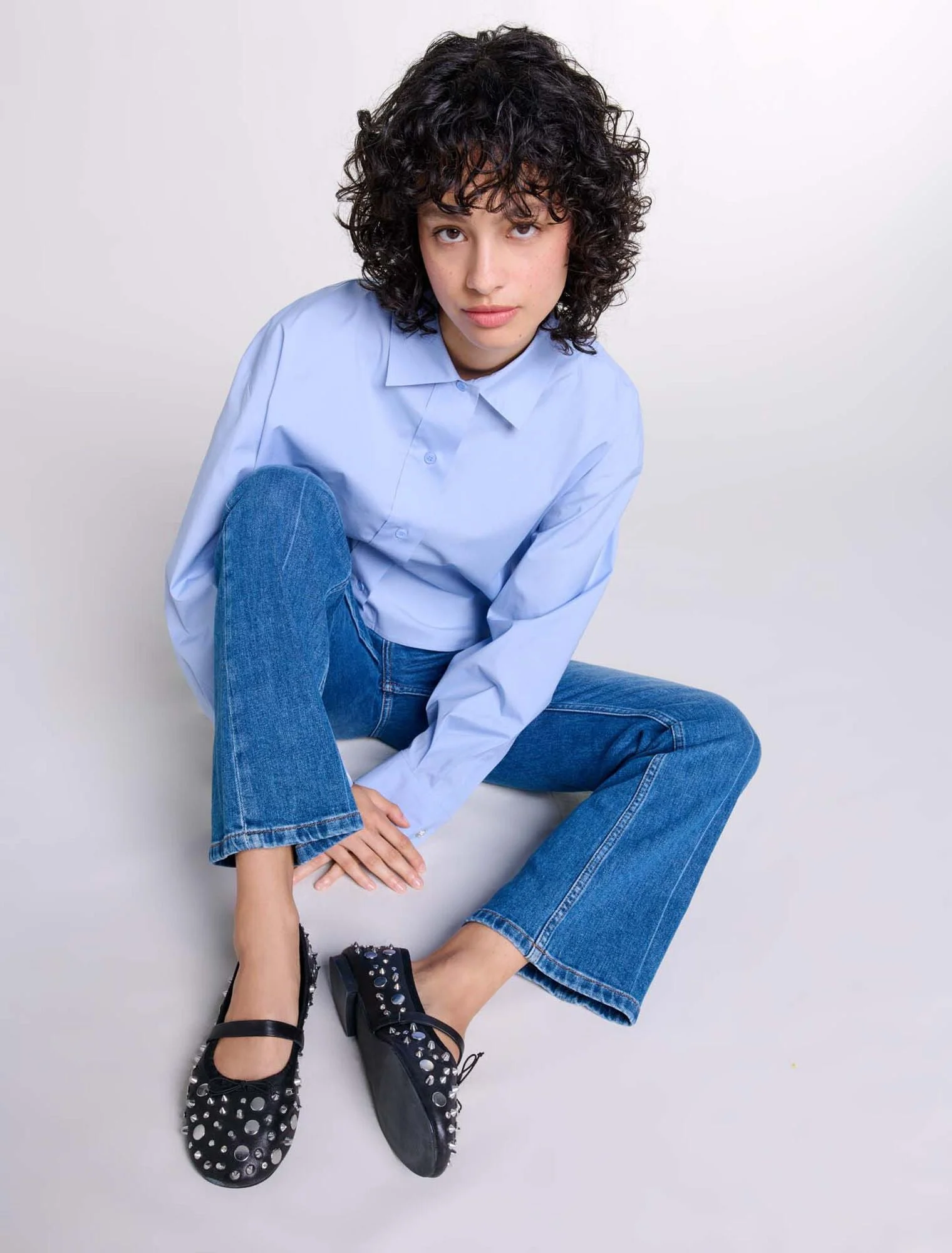 Denim jeans with pockets Blue - Image 6