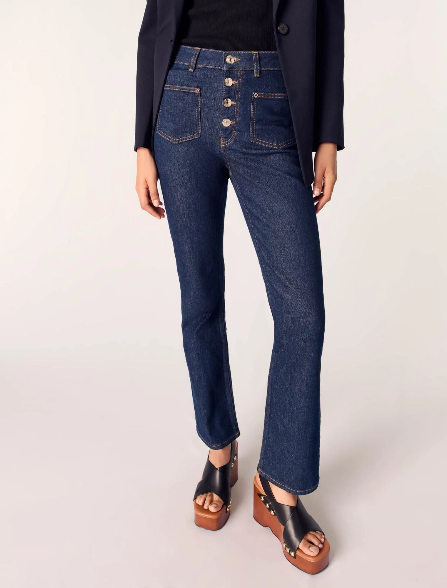 Denim jeans with pockets Dark Blue - Image 5