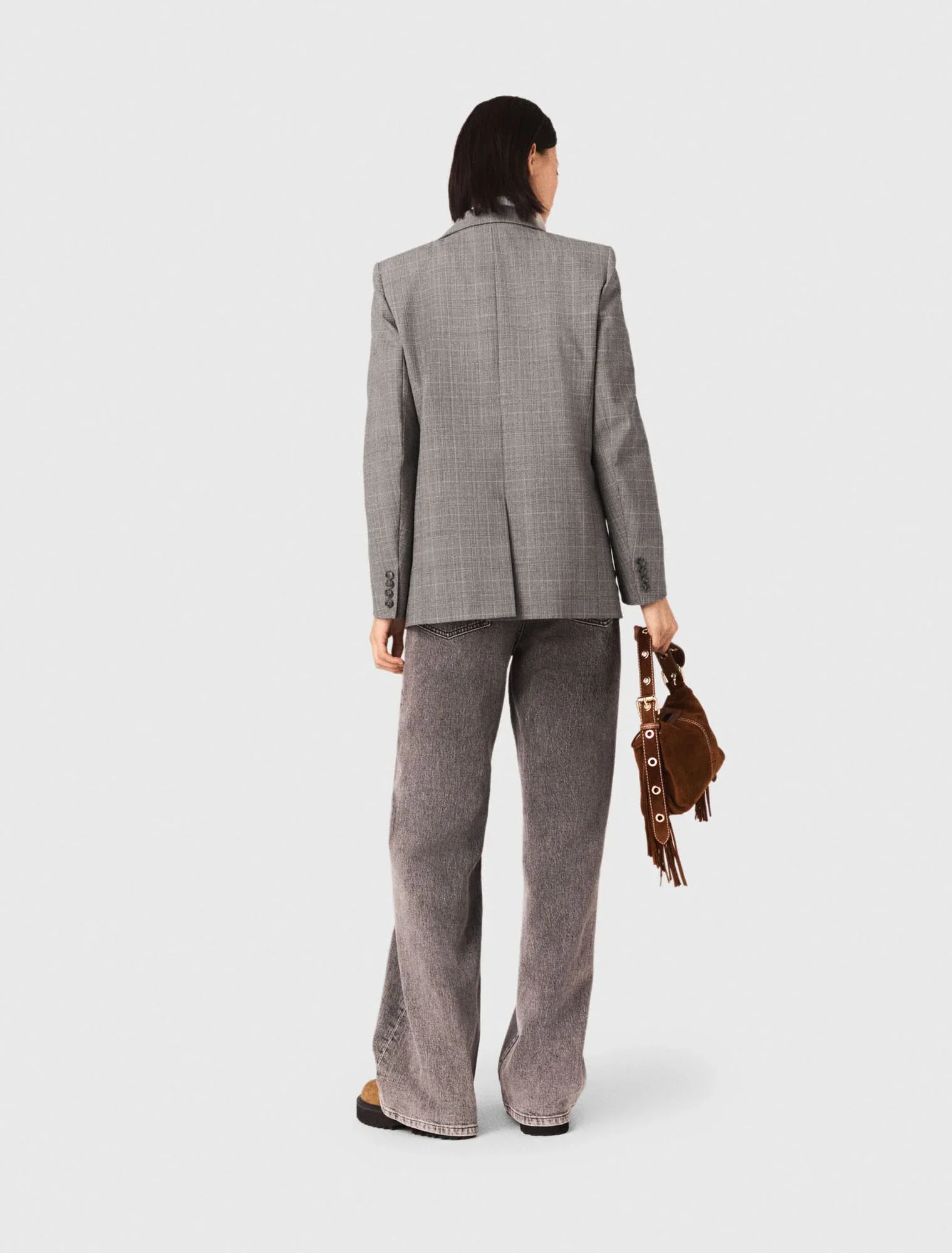 Wide-leg jeans with chain-link belt Grey - Image 3