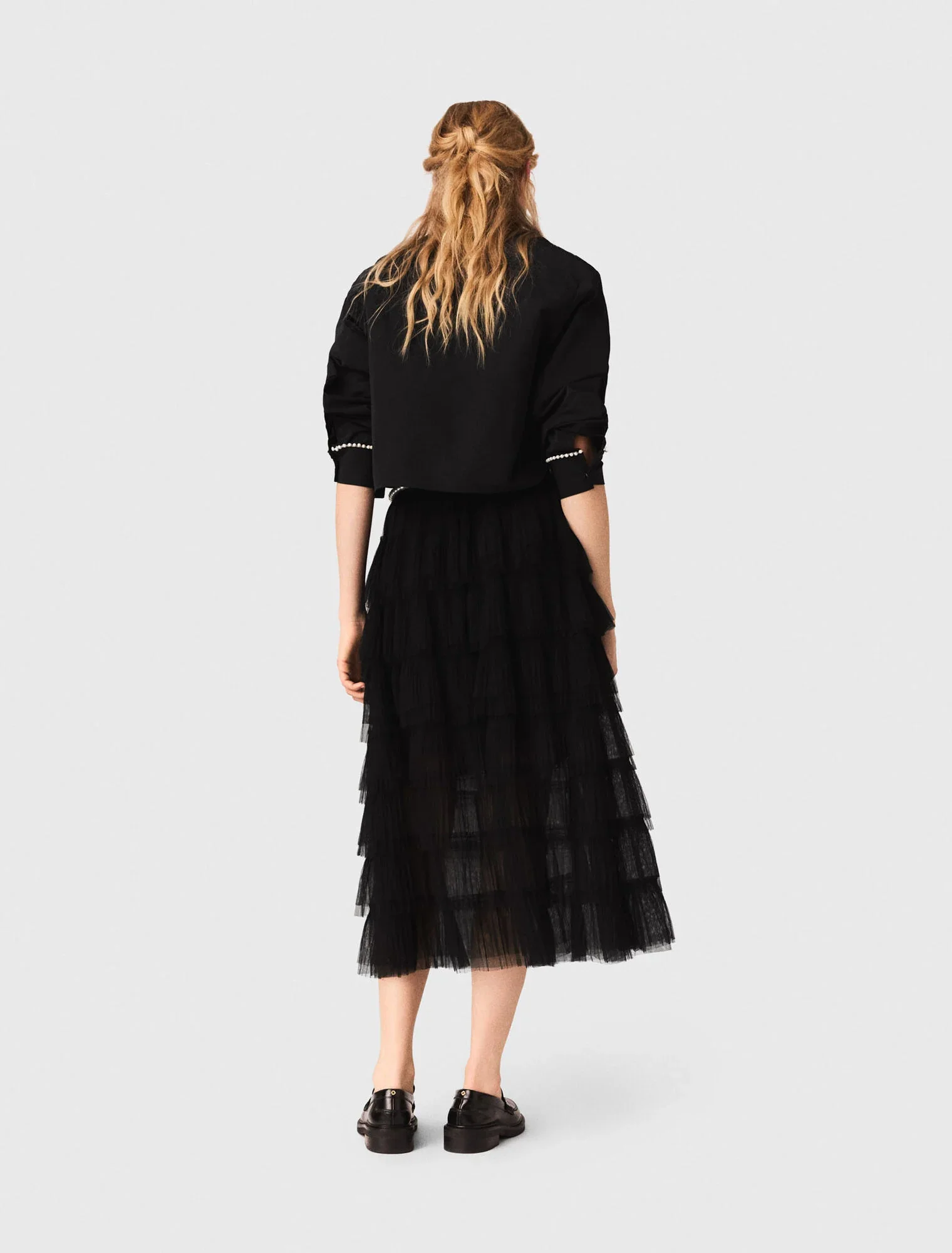 Tulle midi skirt Black - Image 3