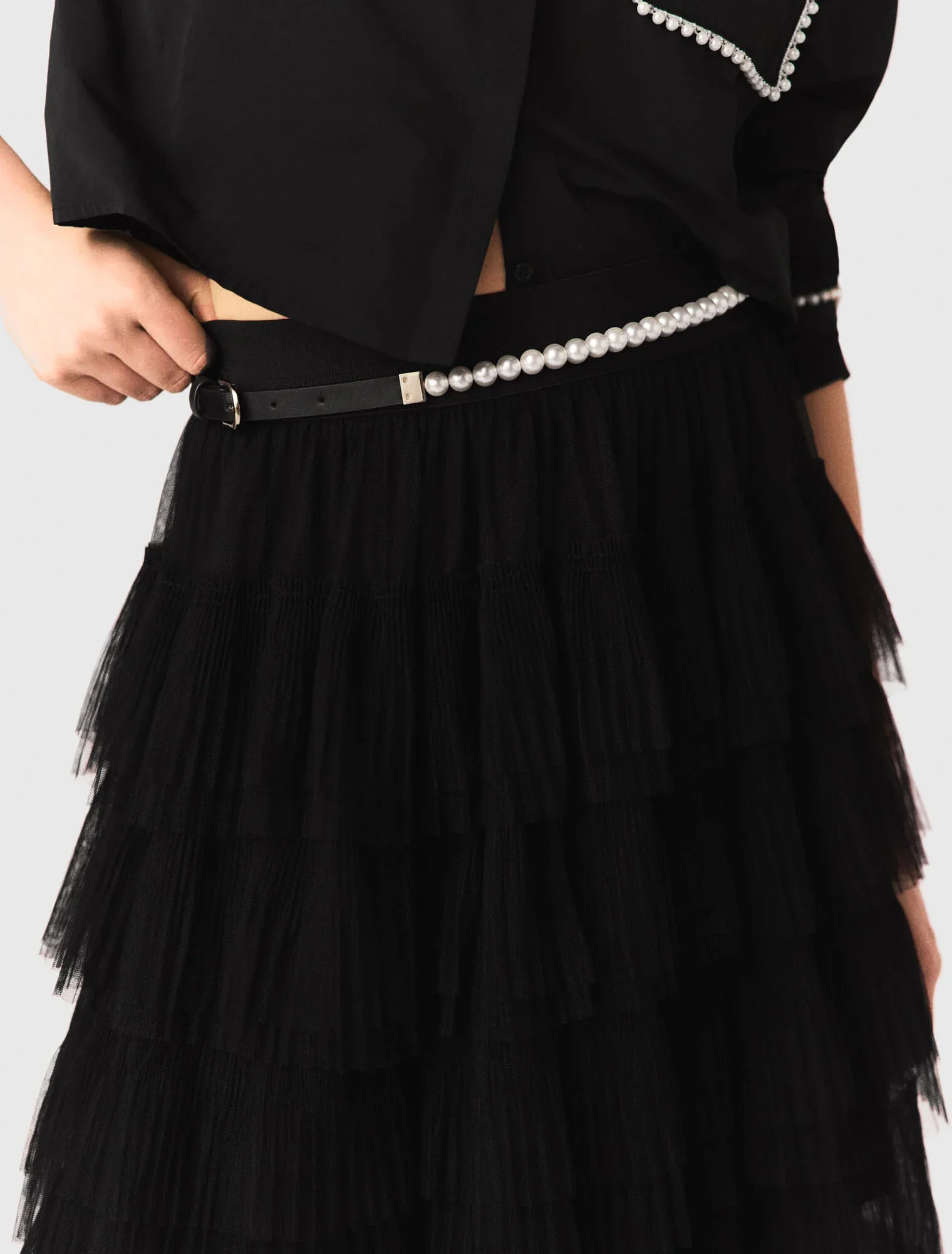 Tulle midi skirt Black - Image 7