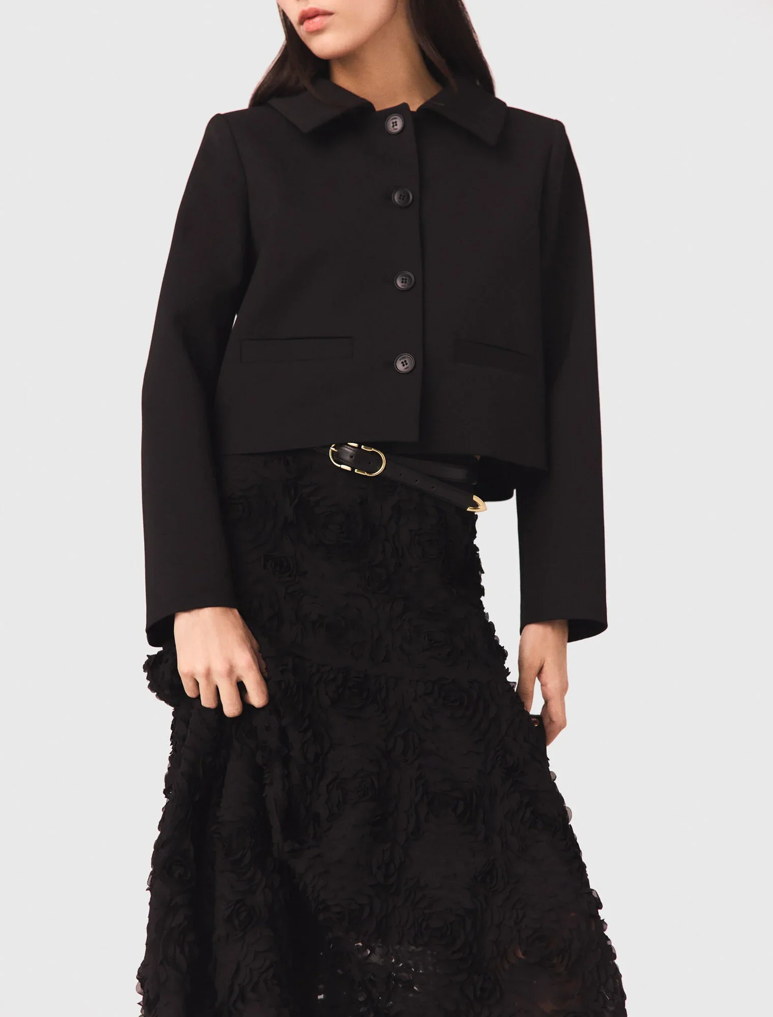 Long embroidered skirt Black - Image 7