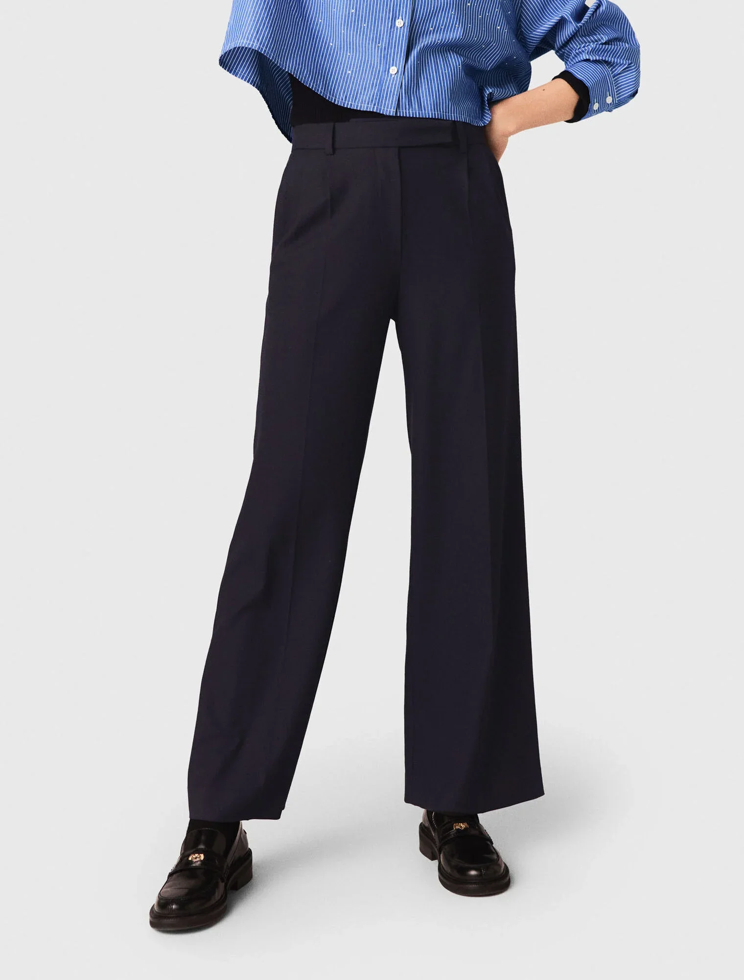 Wide-leg suit trousers Black - Image 5