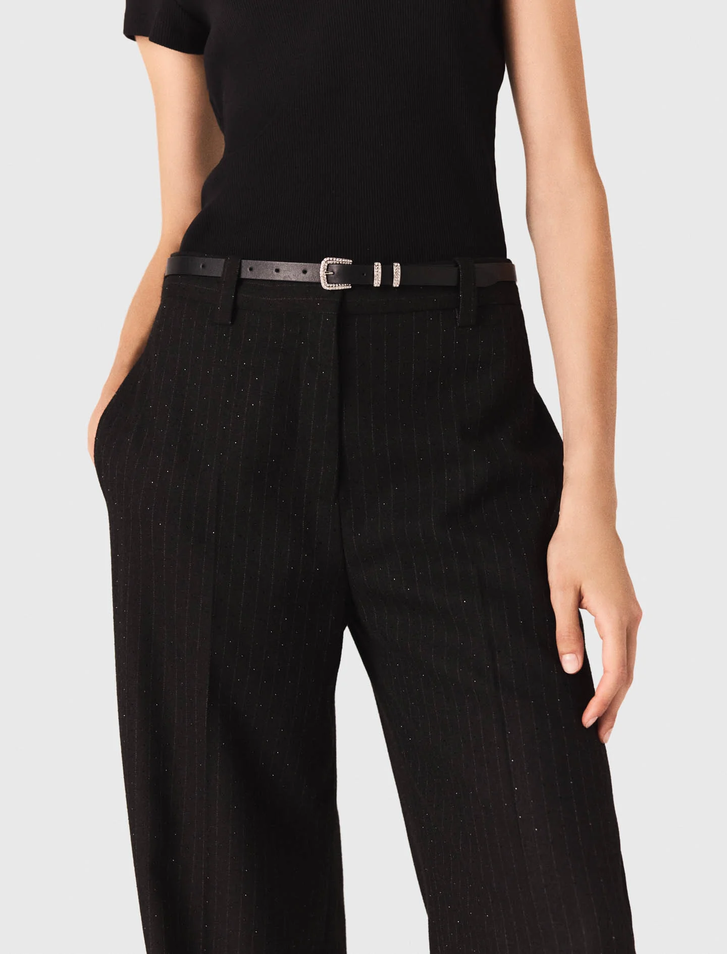 Rhinestone suit trousers Black - Image 5