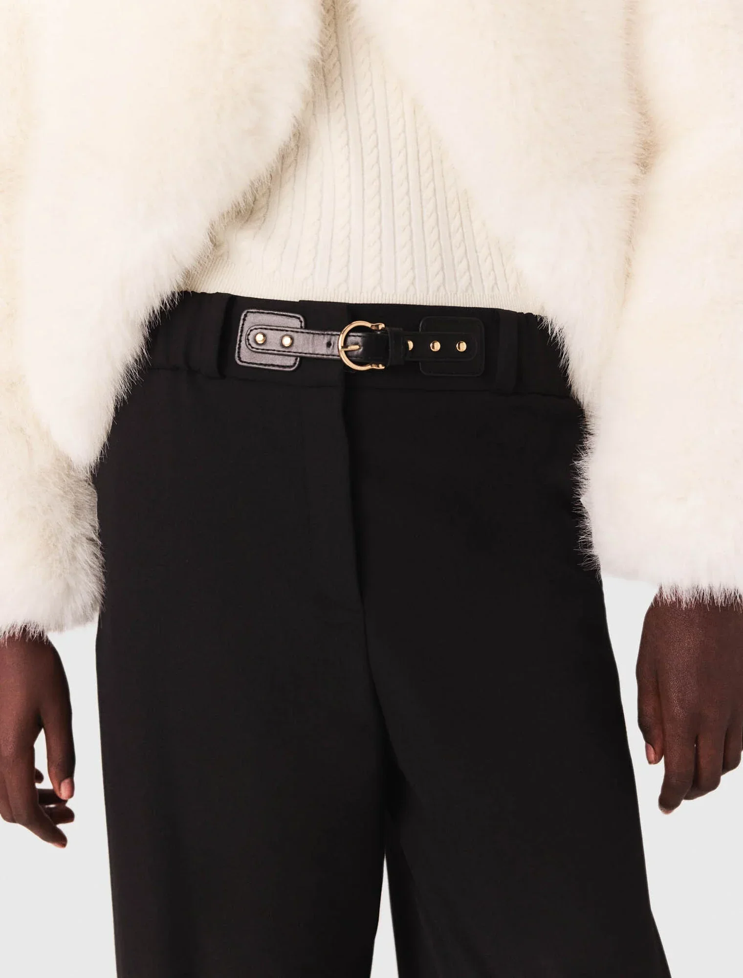 Wide-leg suit trousers Black - Image 5