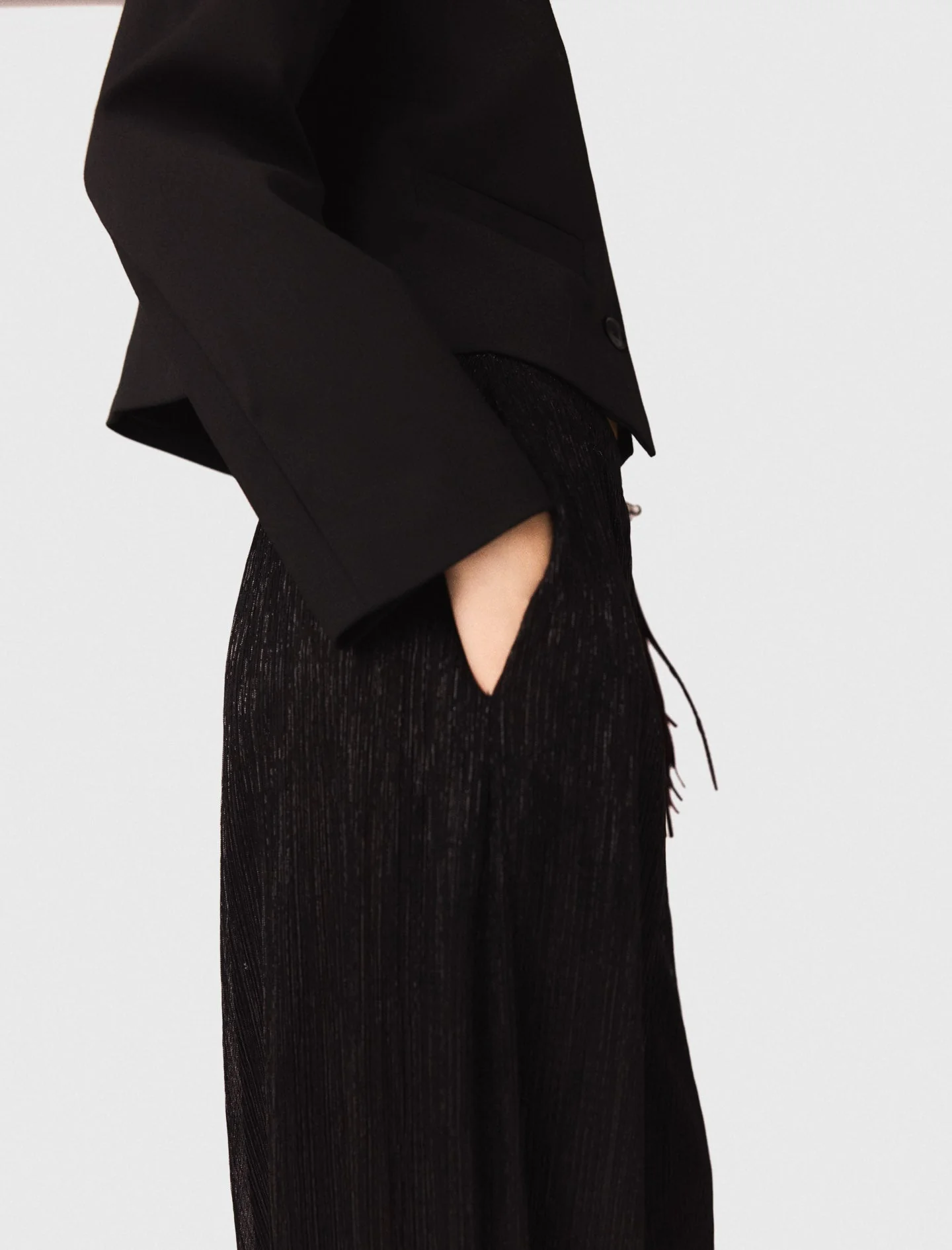 Metallic Harem Trousers Black - Image 4