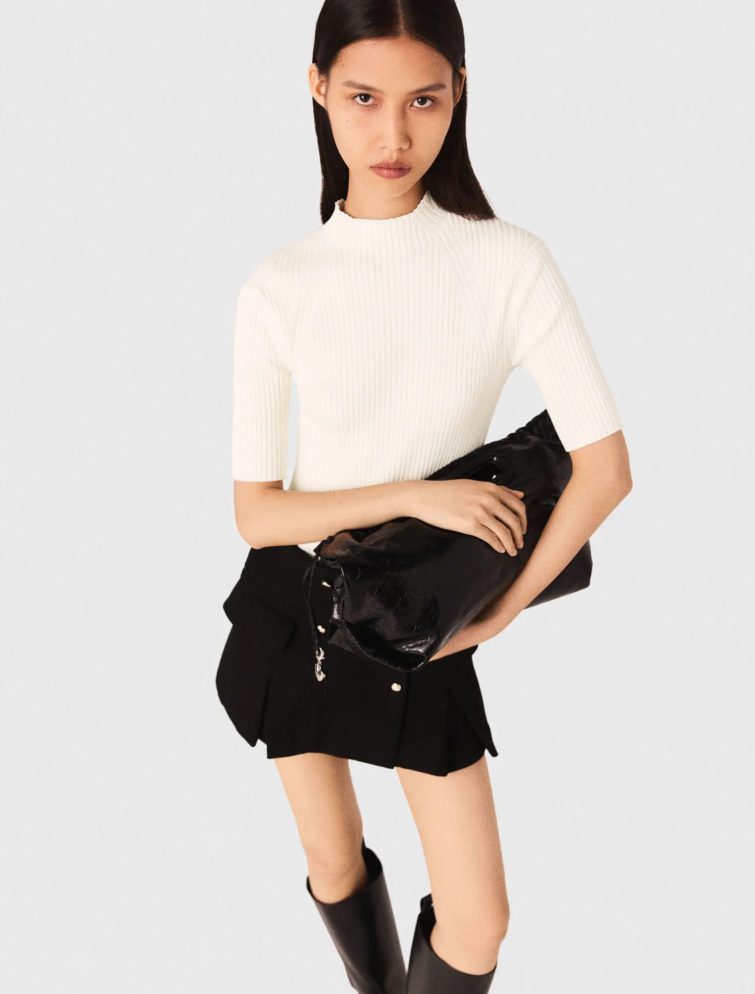 Rib knit top Ecru - Image 6