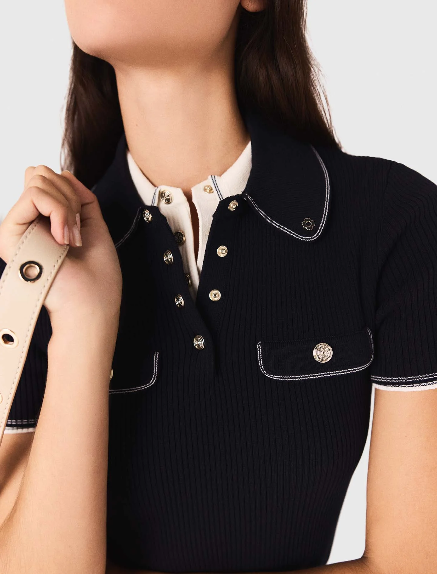 Short-sleeve polo shirt Navy - Image 6