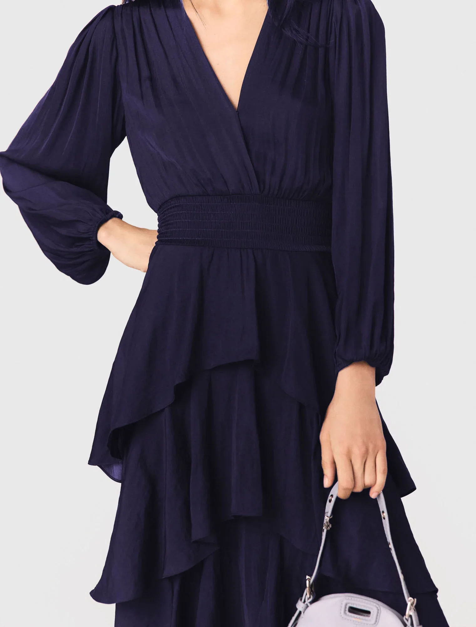 Ruffled maxi dress Navy - Image 7