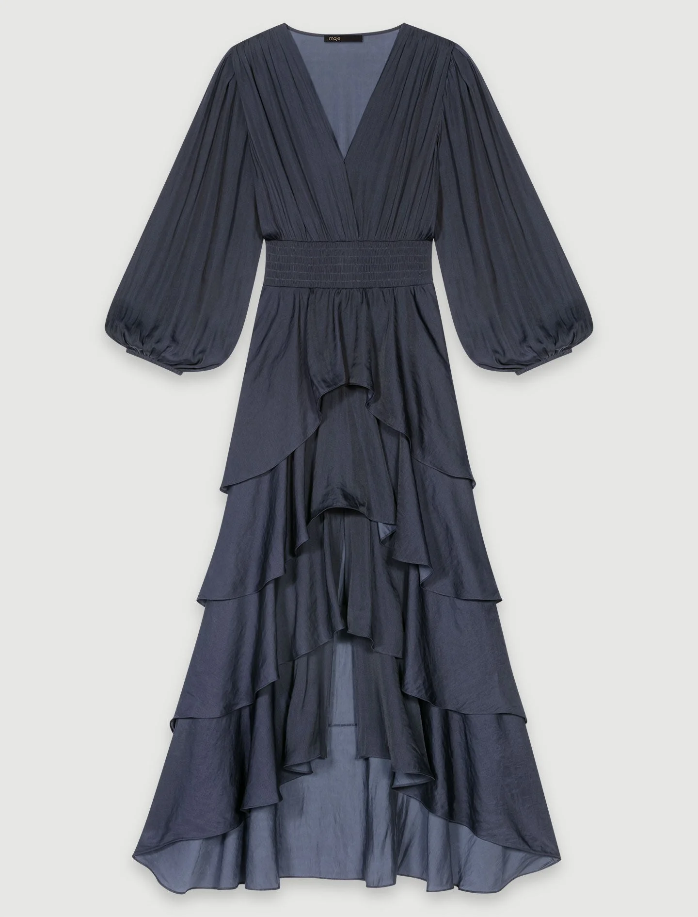 Ruffled maxi dress Navy - Image 8