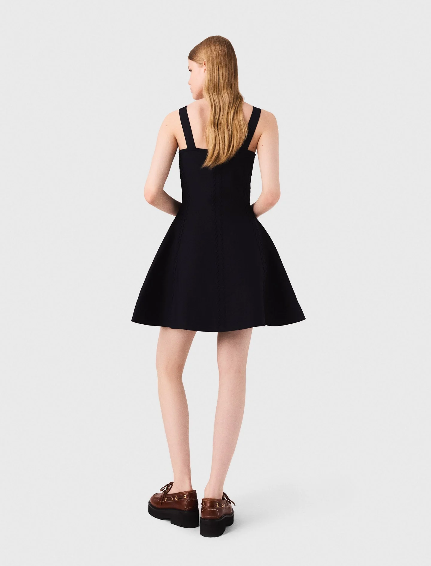 Short babydoll knit dress Navy - Image 4